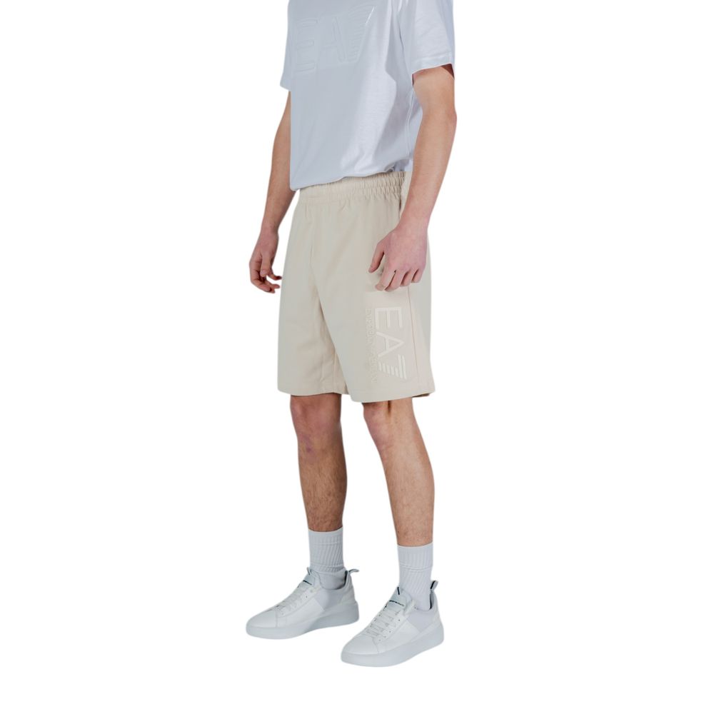 Elevate your summer wardrobe with EA7 Emporio Armani Beige Cotton Bermuda Shorts, crafted for unparalleled comfort and sophisticated leisure, embodying contemporary elegance.