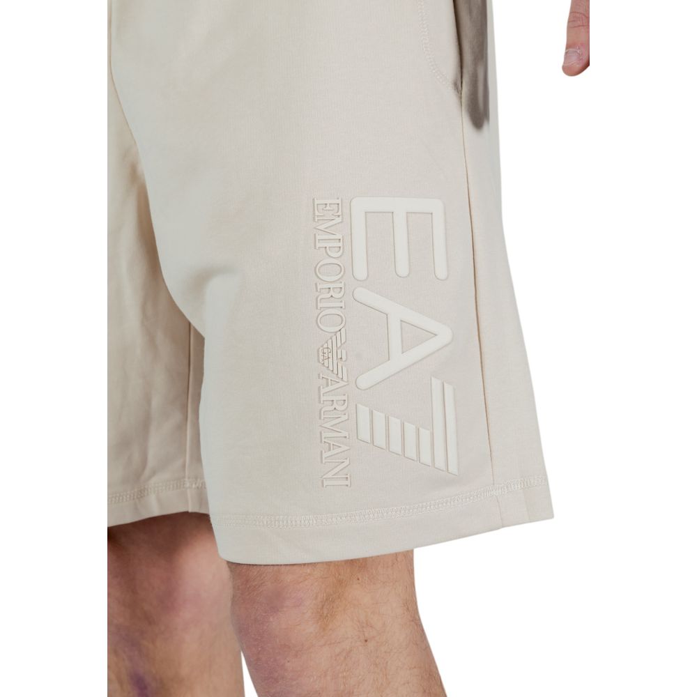 Elevate your summer wardrobe with EA7 Emporio Armani Beige Cotton Bermuda Shorts, crafted for luxurious comfort and effortless sophistication in SS25 style.