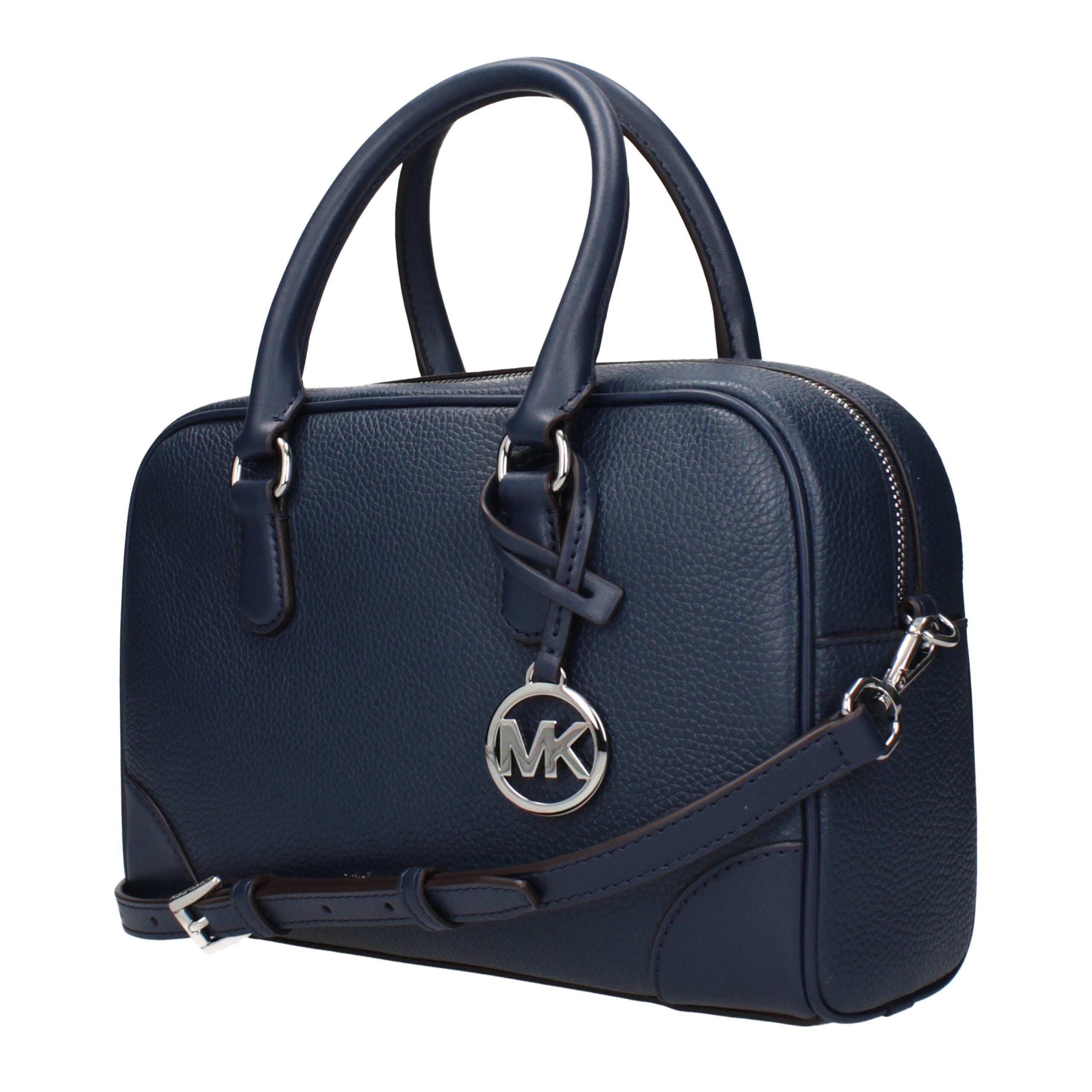 Indulge in the exquisite craftsmanship of the Michael Kors Blue Leather Handbag, a timeless symbol of luxury that elevates your style with sophistication and allure.