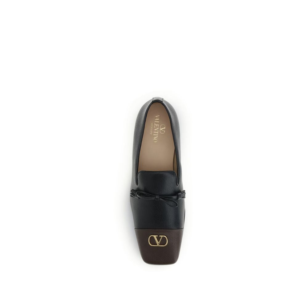 Valentino Garavani Black Leather Slip-On Loafers