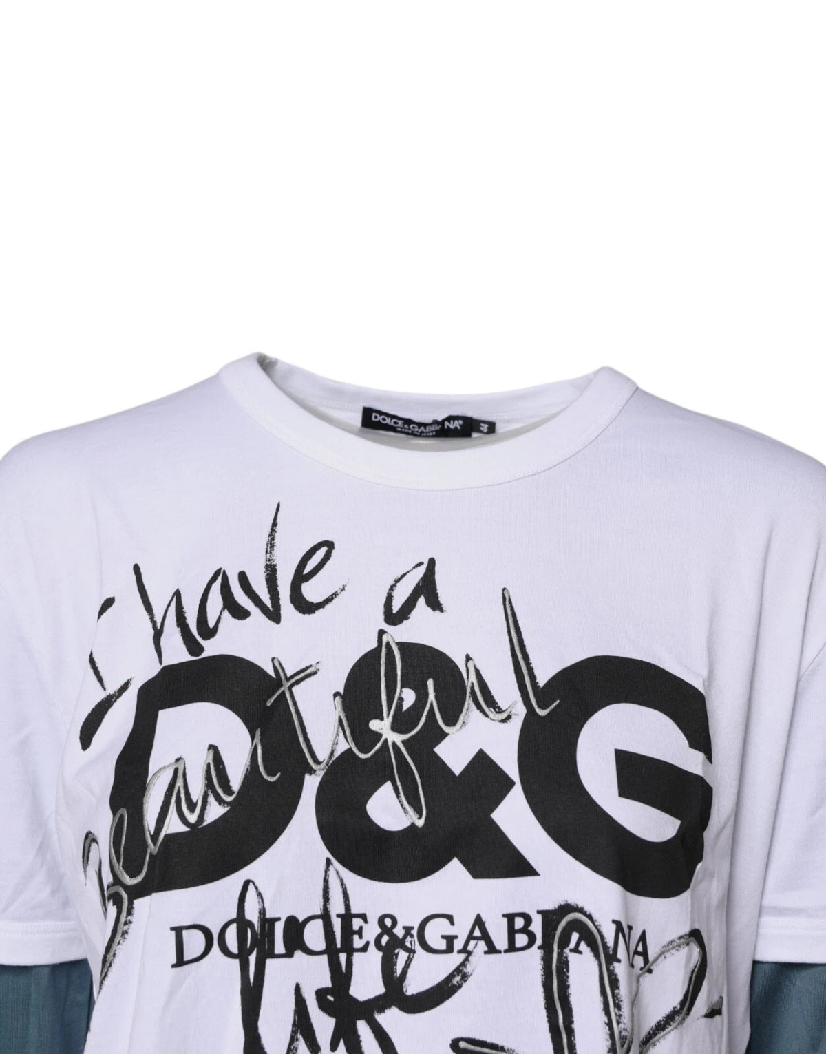 Indulge in the exquisite allure of the Dolce & Gabbana White Graphic Print Cotton Crew Neck T-shirt, where artisan craftsmanship meets timeless elegance for the discerning individual.