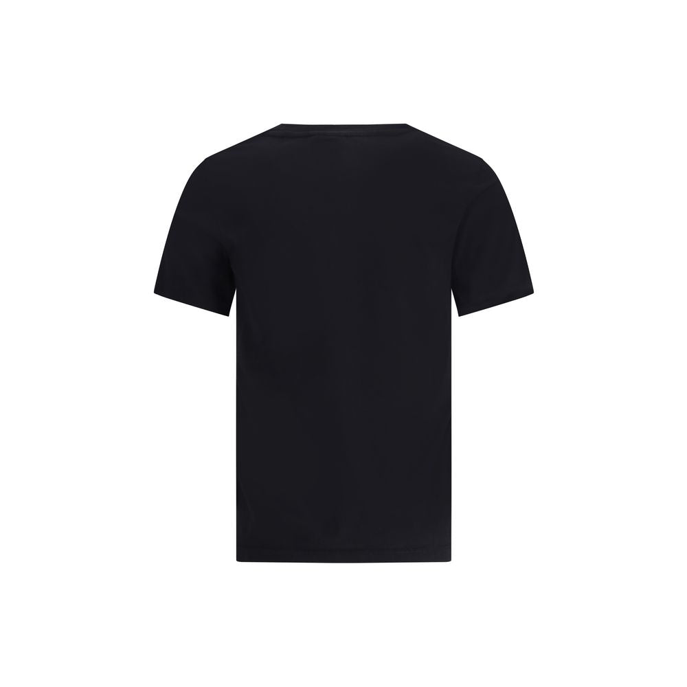 Indulge in the Maison Kitsuné Black Cotton T-Shirt, a luxurious staple crafted from soft organic cotton, embodying timeless elegance and sophisticated allure for discerning individuals.