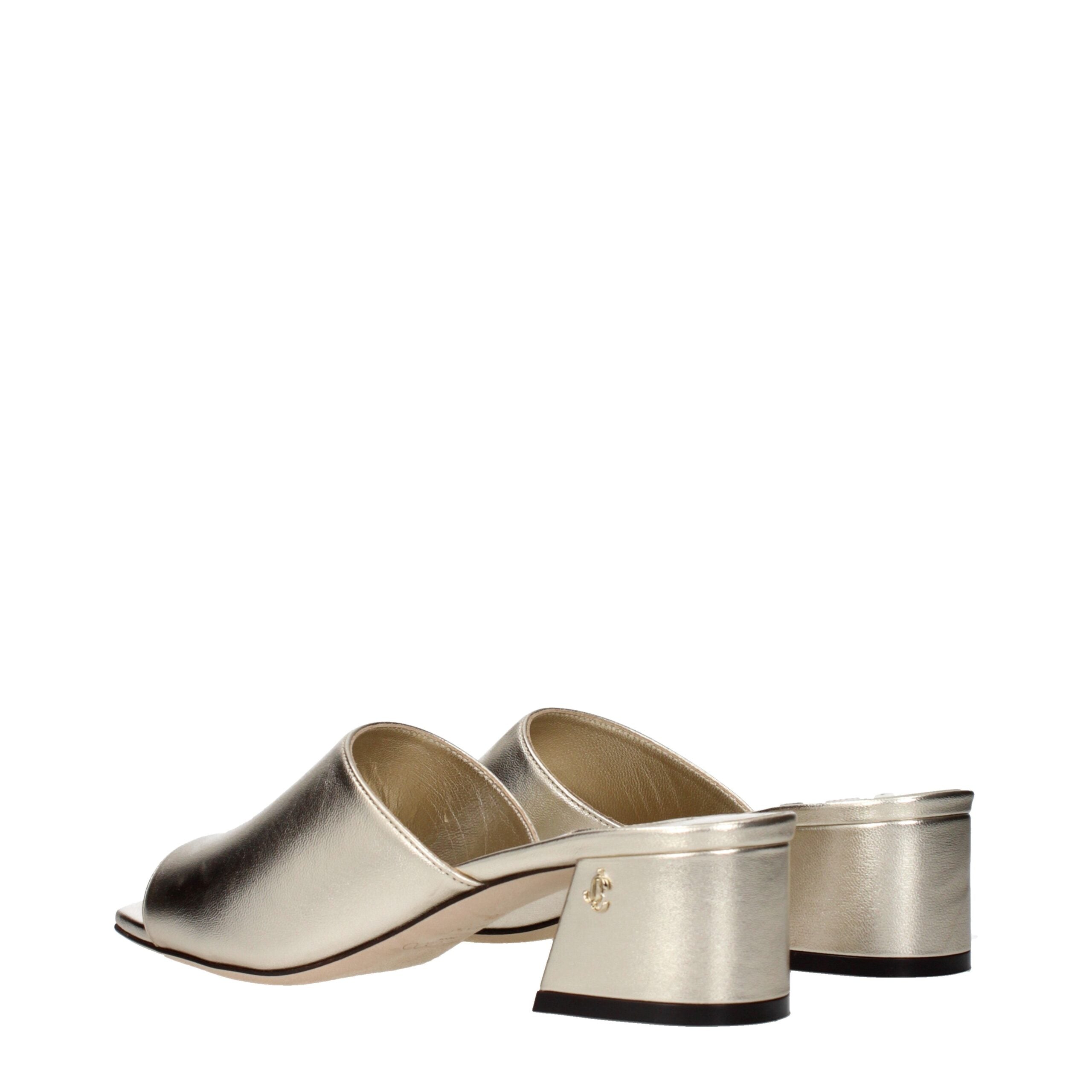 Jimmy Choo Gold Leather Platform Sandals