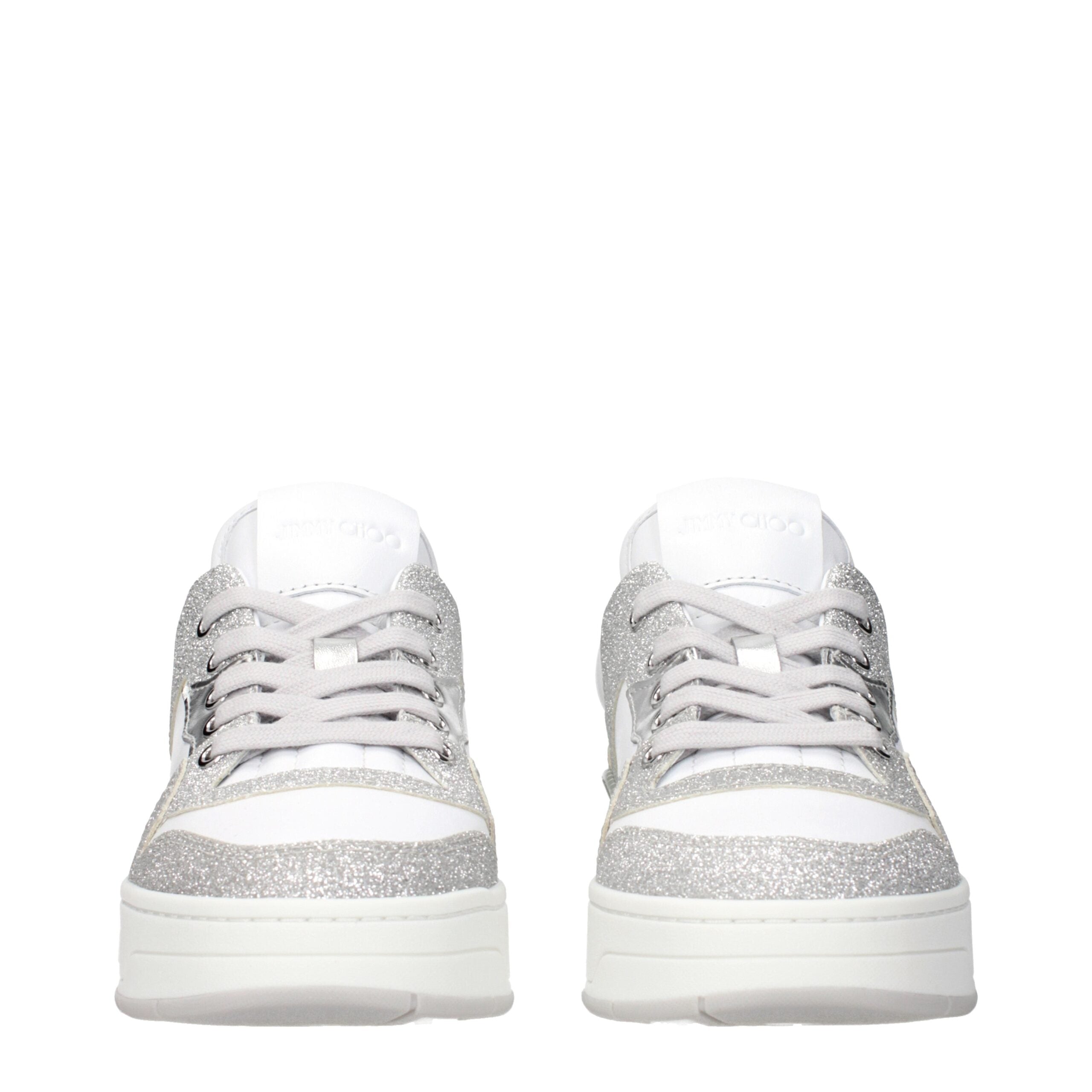 Jimmy Choo White Leather Low Top Sneakers