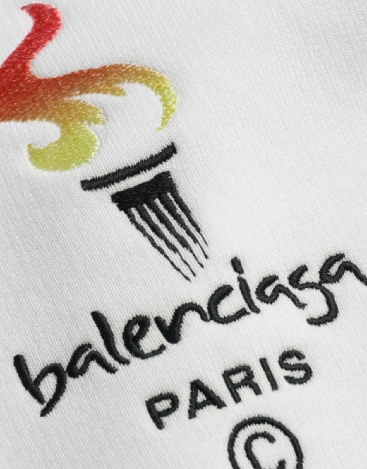 Balenciaga White Cotton Hooded Pullover OVERSIZE Sweater
