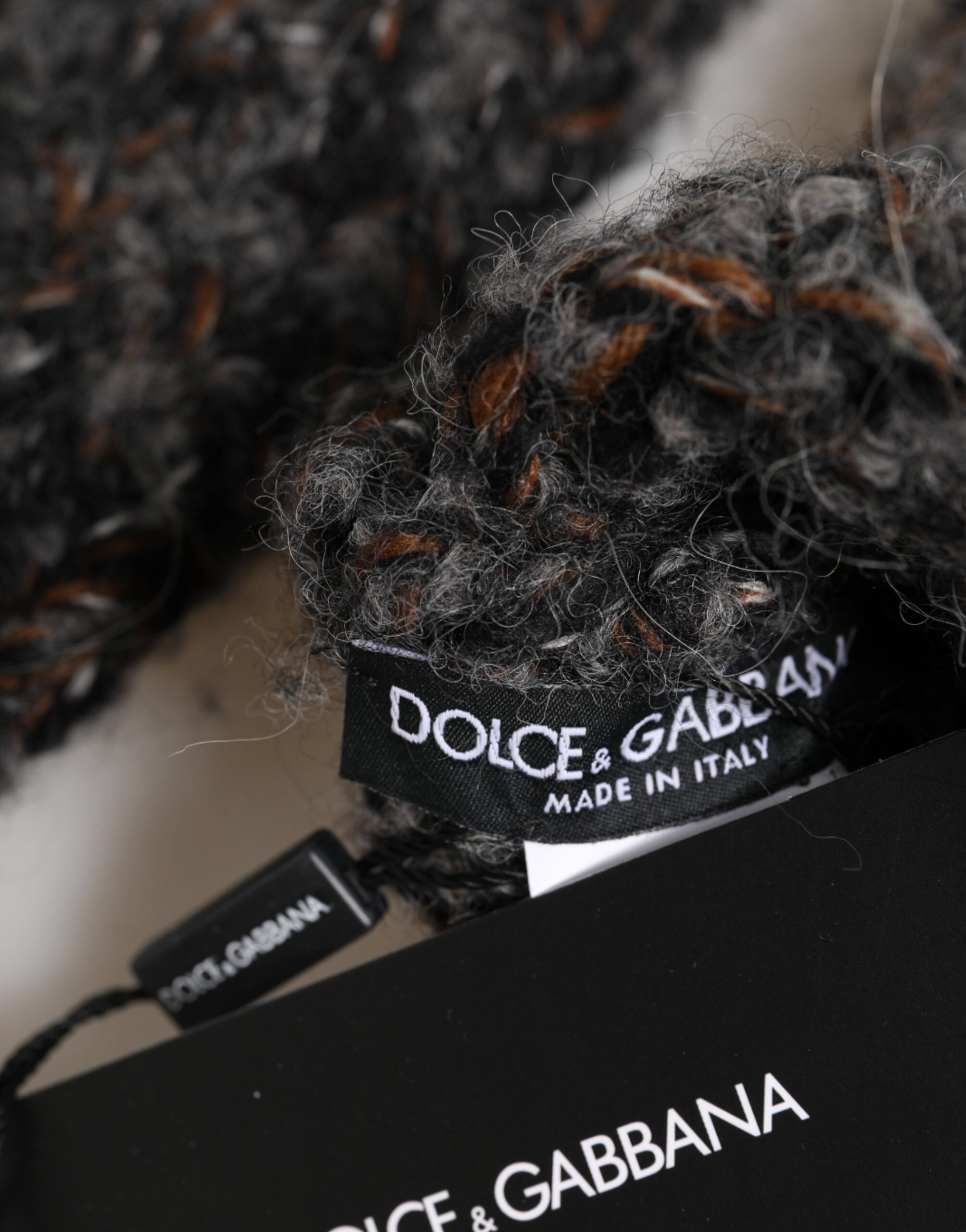 Dolce & Gabbana Gray Virgin Wool Fingerless Gloves - Italian Luxury