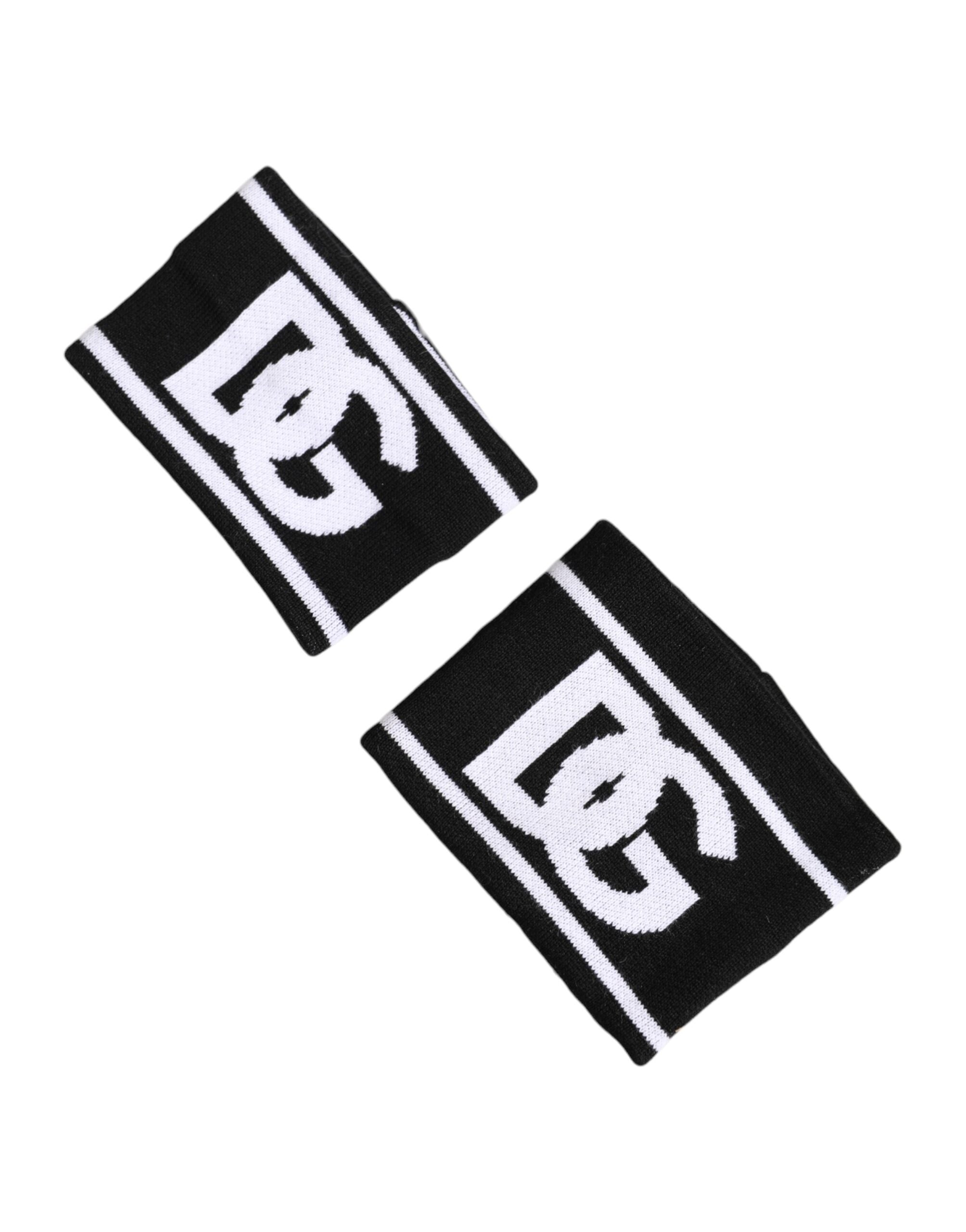 Indulge in the exquisite Dolce & Gabbana Black White DG Logo Cotton Wristband, where Italian craftsmanship meets sporty elegance, perfect for the discerning individual.