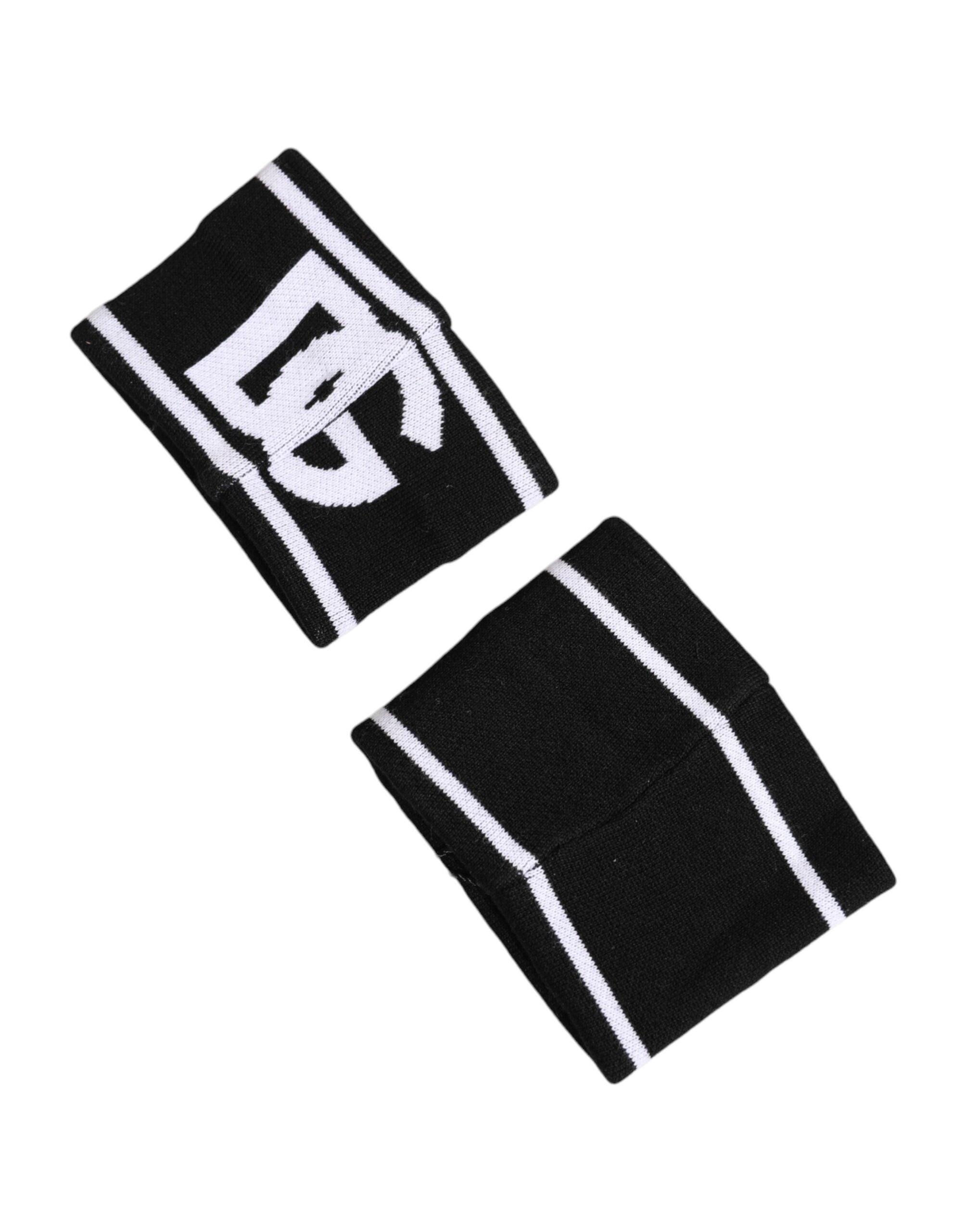 Indulge in the exquisite Dolce & Gabbana Black White DG Logo Cotton Wristband, where Italian craftsmanship meets sporty elegance for a luxurious statement of style.