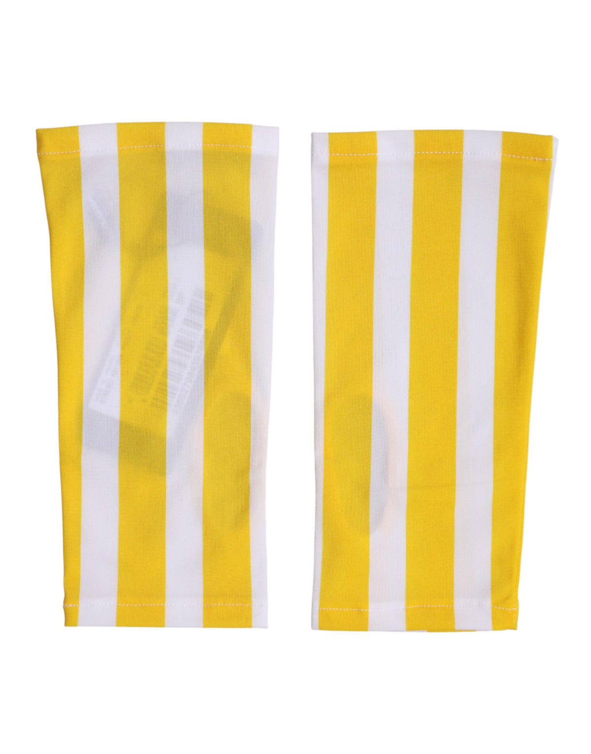Elevate your style with Dolce & Gabbana's Yellow White Nylon Fingerless Gloves, a rare blend of Italian craftsmanship and vibrant design, embodying luxury and sophistication.