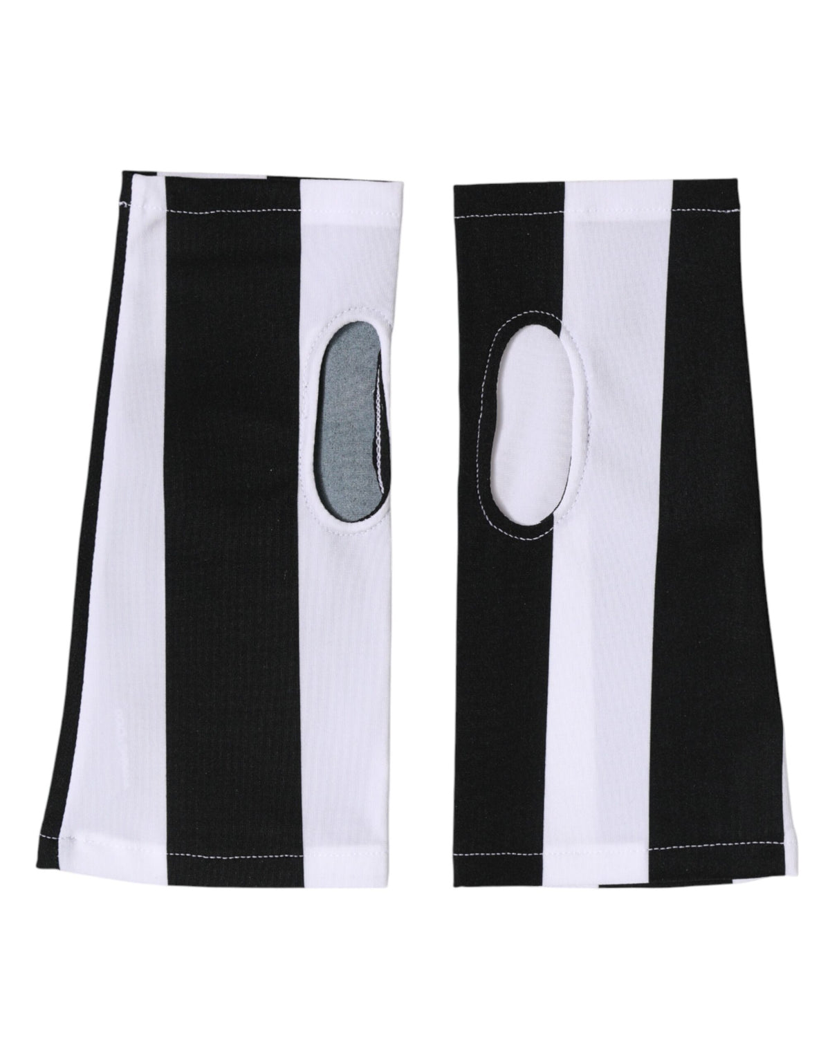 Elevate your style with the Dolce & Gabbana Black White Nylon Fingerless Gloves, a rare fusion of exquisite craftsmanship and sporty elegance, perfect for the discerning individual.