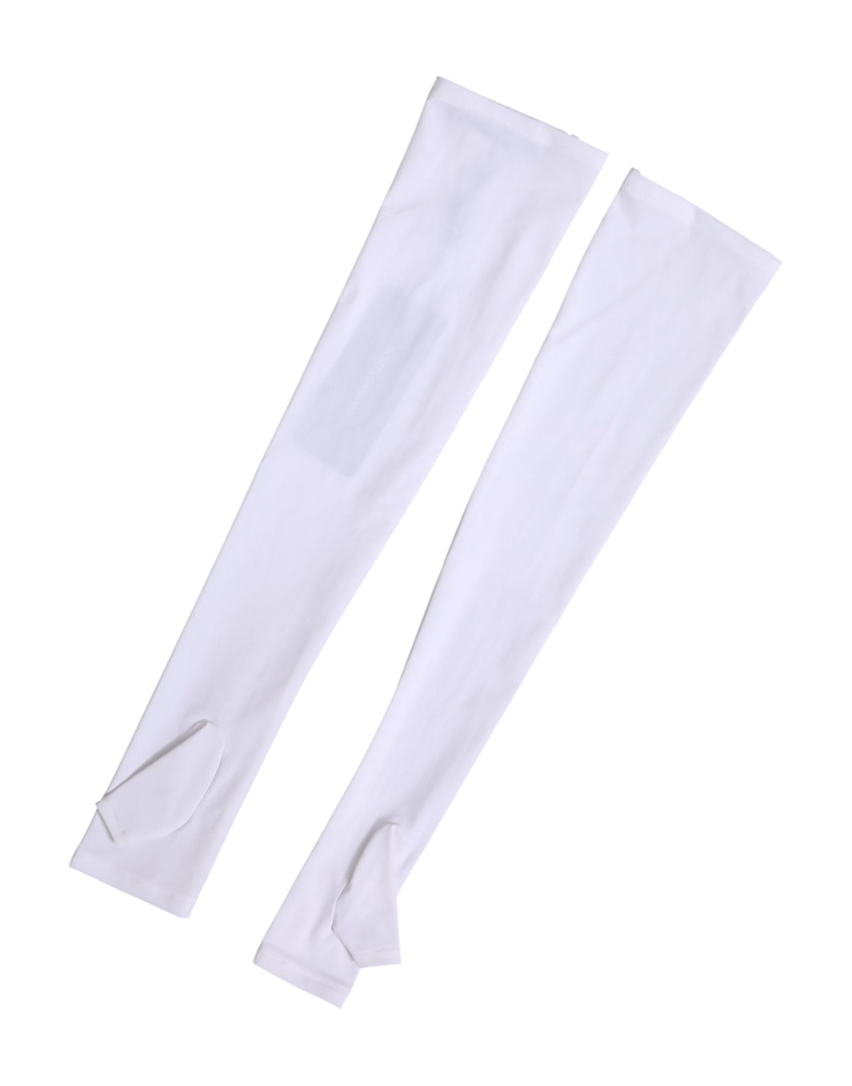 Elevate your style with Dolce & Gabbana's White Nylon Fingerless Elbow Length Gloves, a luxurious blend of exquisite craftsmanship and contemporary elegance, made in Italy.