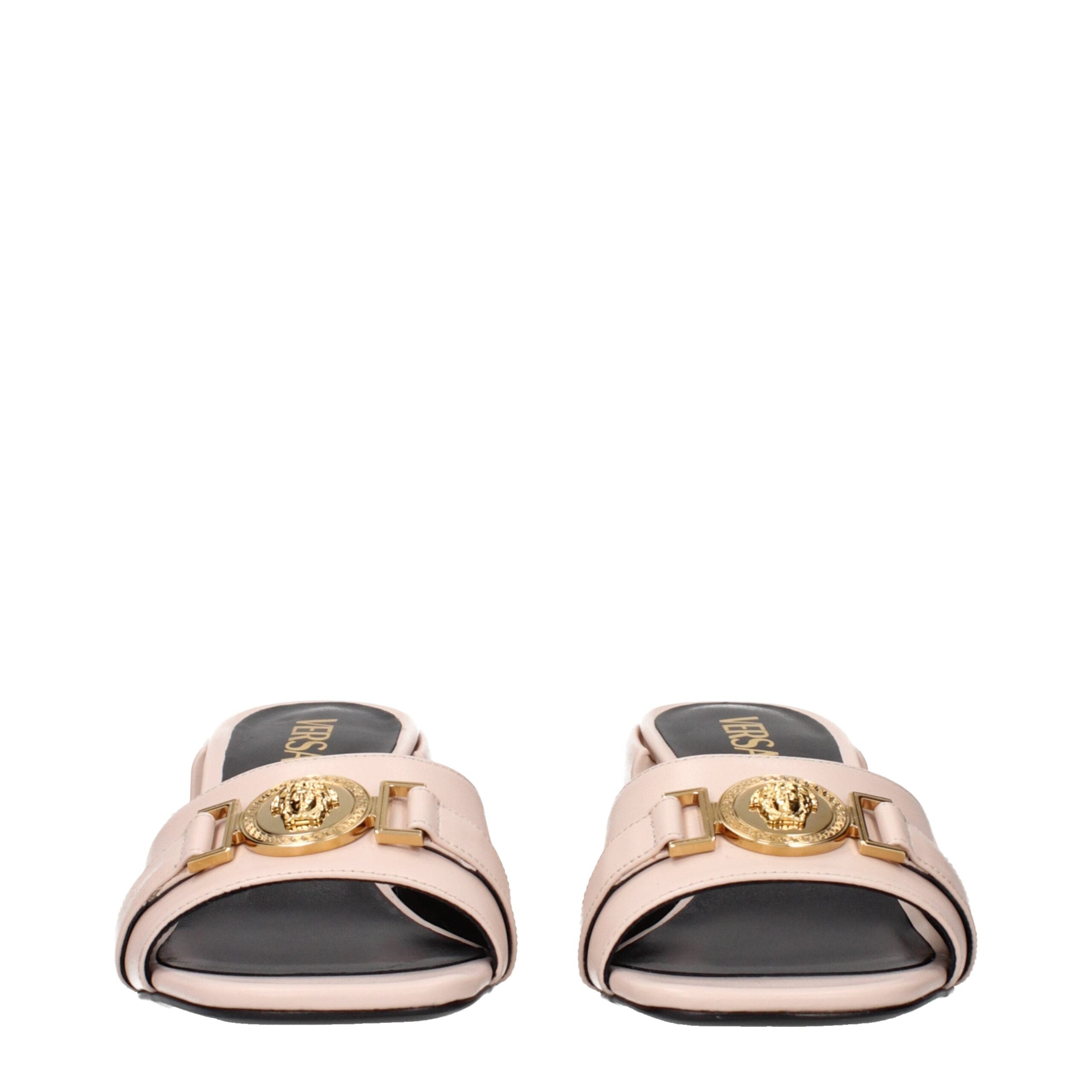 Versace Pink Leather Platform Sandals