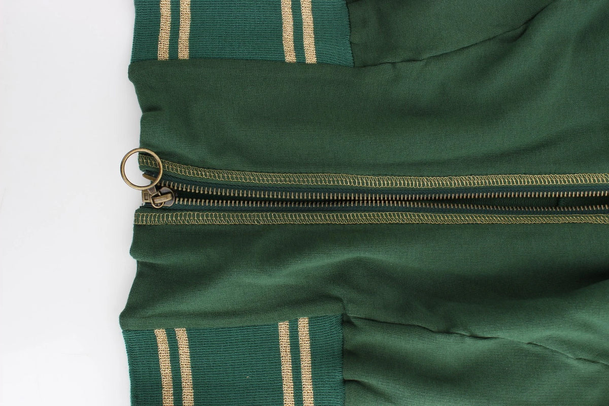Elevate your style with the John Galliano Green Mock Zip Cardigan, a luxurious blend of cotton and elastane, embodying modern elegance and timeless sophistication.