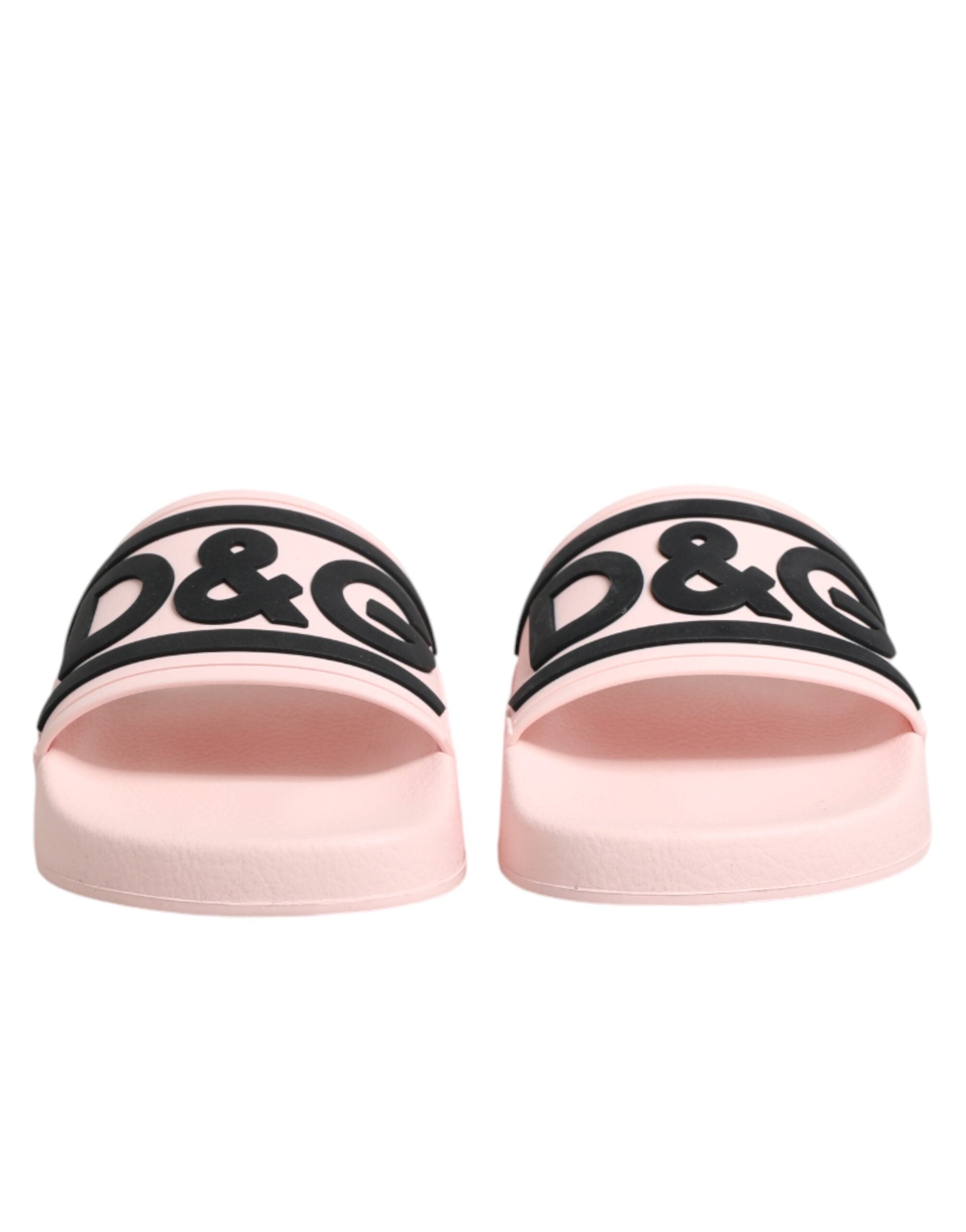 Dolce & Gabbana Pink Rubber Slides Sandals Beachwear Shoes