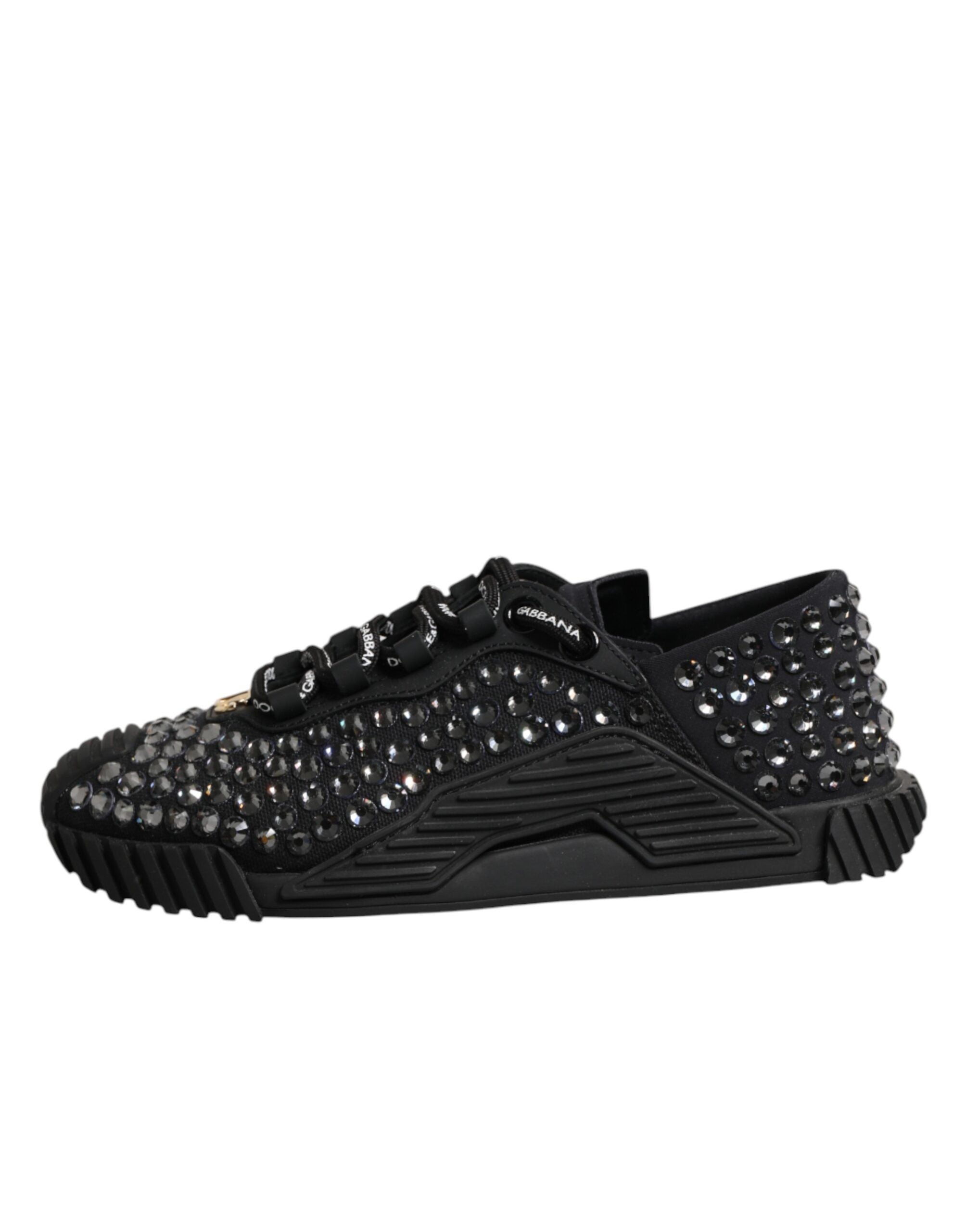 Dolce & Gabbana Shoes Black Embellished Low Top NS1 Sneakers Shoes