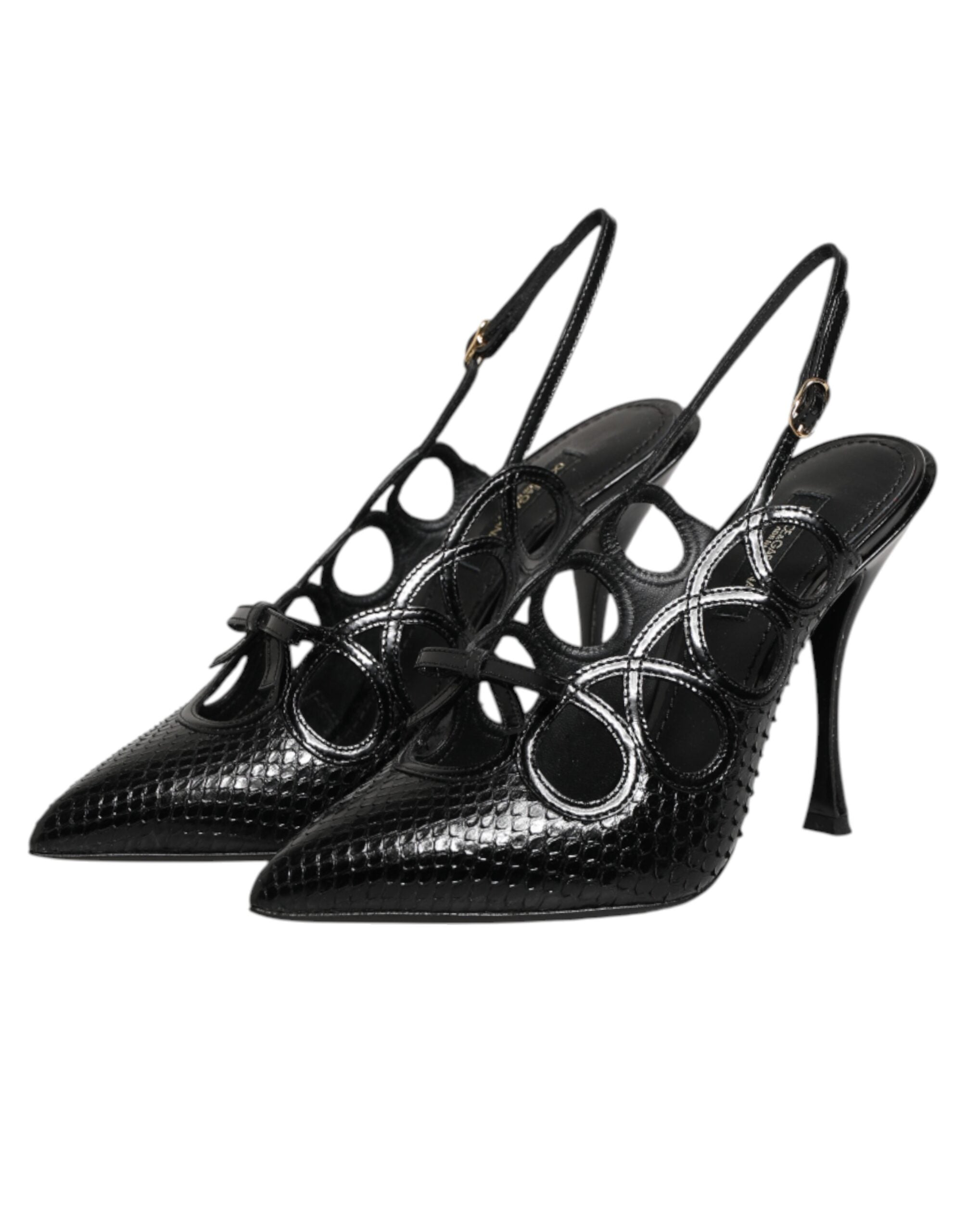 Dolce & Gabbana Leather High Heels Slingback Shoes