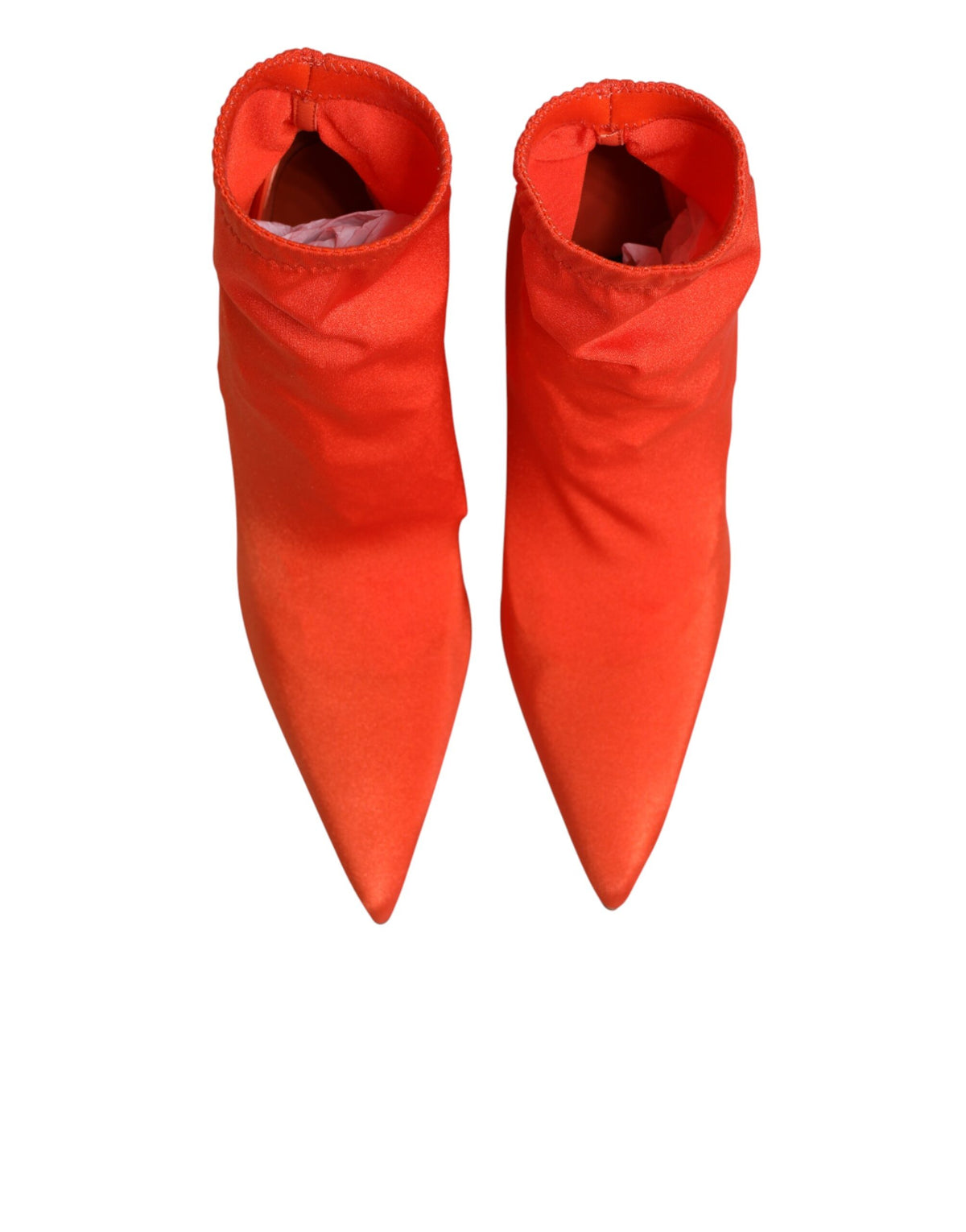 Elevate your style with Dolce & Gabbana's Orange DG Logo Heels Ankle Boots, where vibrant leather meets exquisite craftsmanship for a statement of luxury and sophistication.