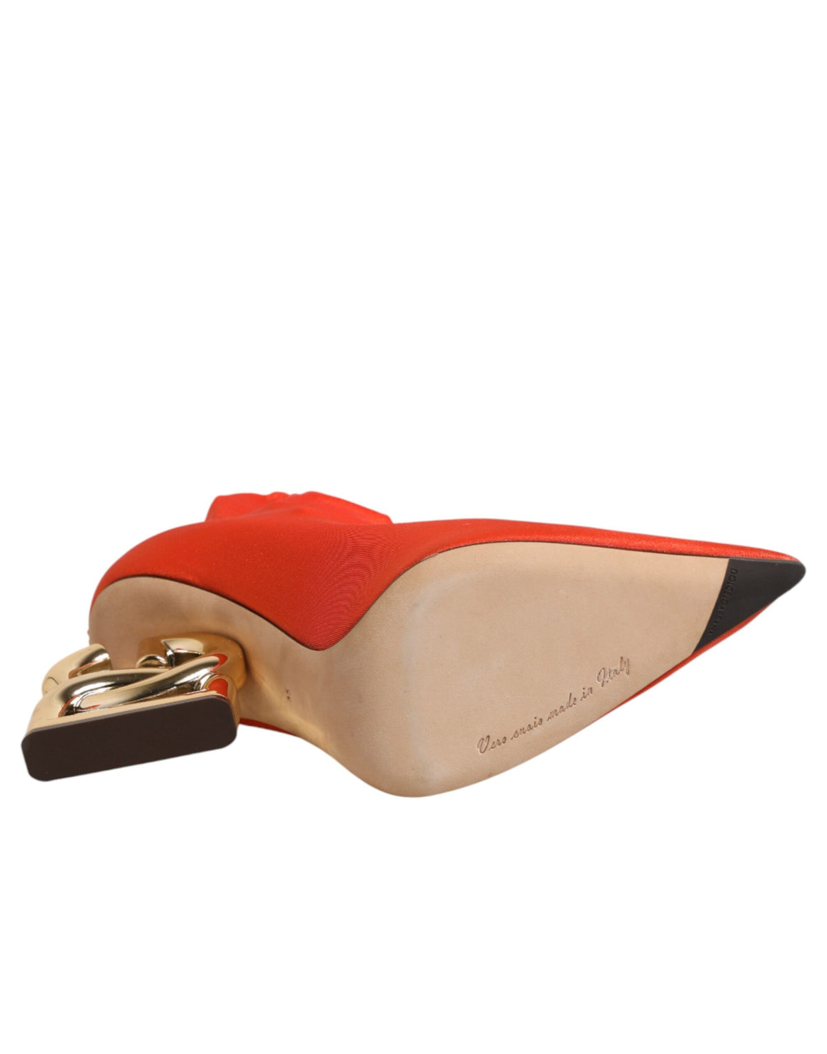 Indulge in the exquisite Dolce & Gabbana Orange DG Logo Heels Ankle Boots, crafted from vibrant leather and goat leather, embodying luxury and sophistication for the discerning individual.
