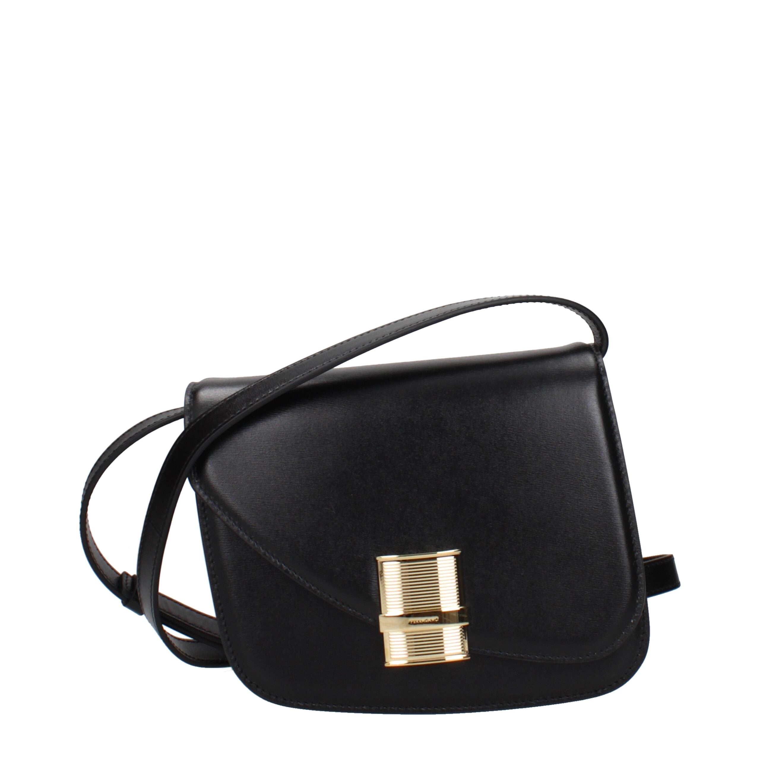 Discover the Salvatore Ferragamo Black Leather Crossbody Bag, a masterpiece of premium craftsmanship that embodies timeless elegance and sophisticated allure for discerning individuals.