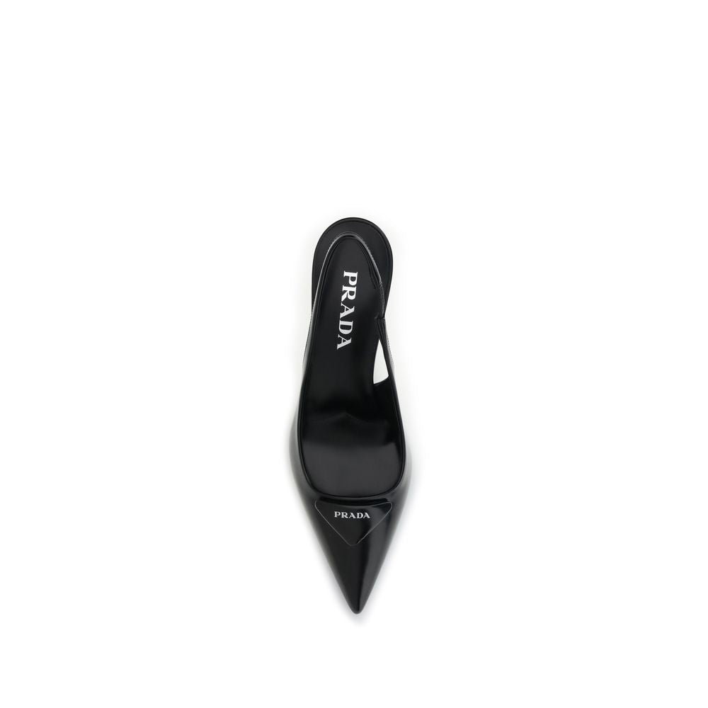 Prada Black Calf Leather Bos Taurus High Heel Pumps