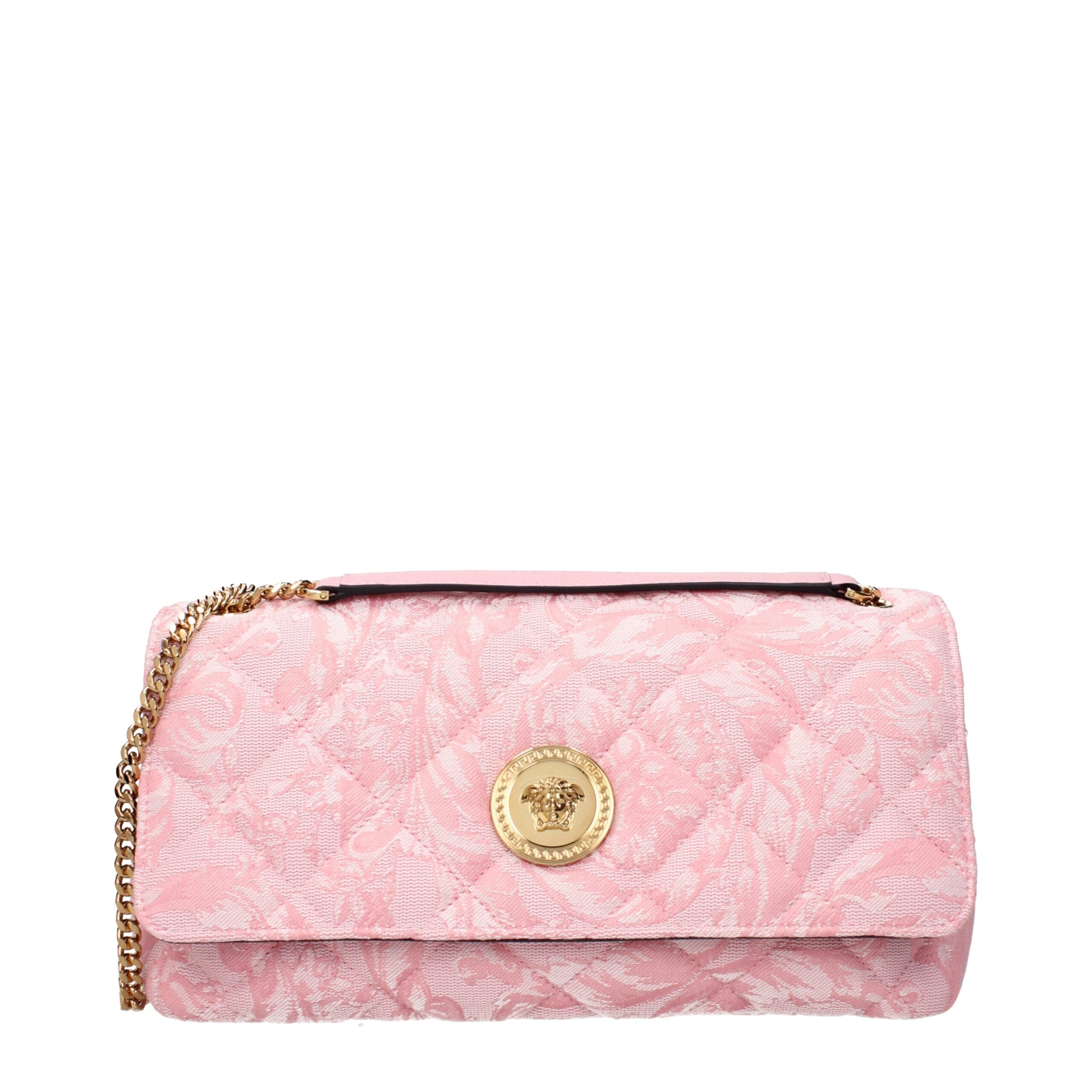 Versace Pink Fabric Shoulder Bag – Haute Couture Luxury Redefined