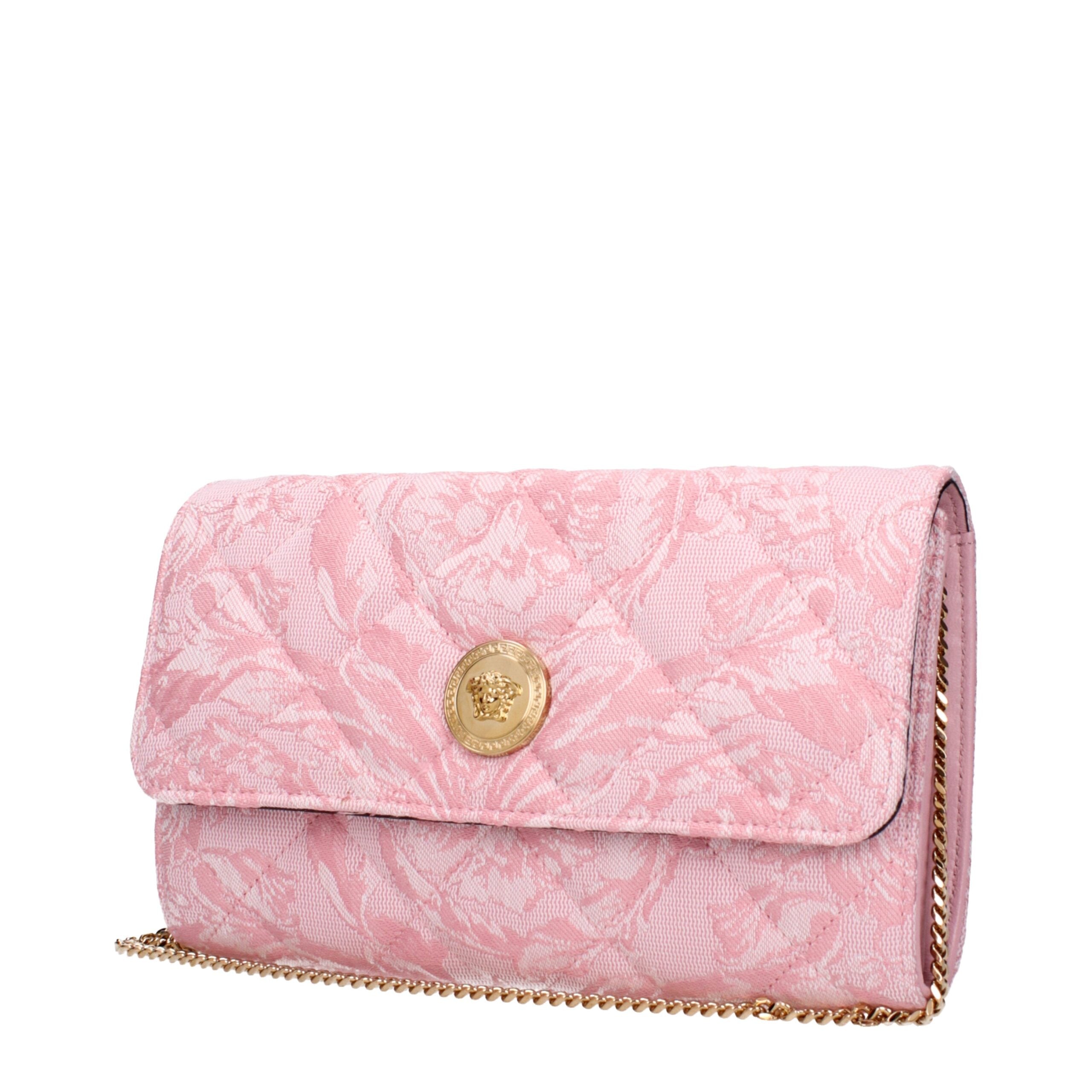 Versace Pink Fabric Clutch Bag - Timeless Elegance Redefined