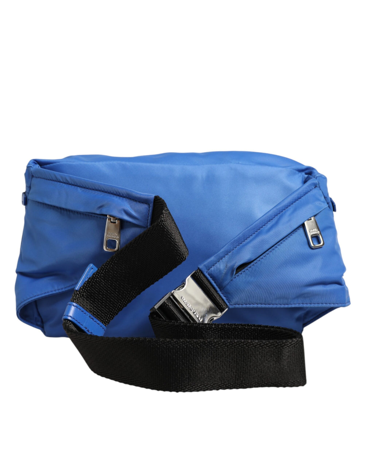 Indulge in the exquisite Dolce & Gabbana Blue Logo Plaque Nylon Fanny Pack, a symbol of luxury and sophistication, crafted for the discerning individual.