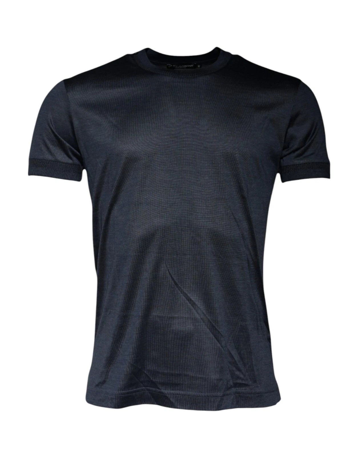 Experience the allure of Dolce & Gabbana's Blue Silk Crew Neck T-shirt, where exquisite Italian craftsmanship meets refined elegance, perfect for the discerning individual.