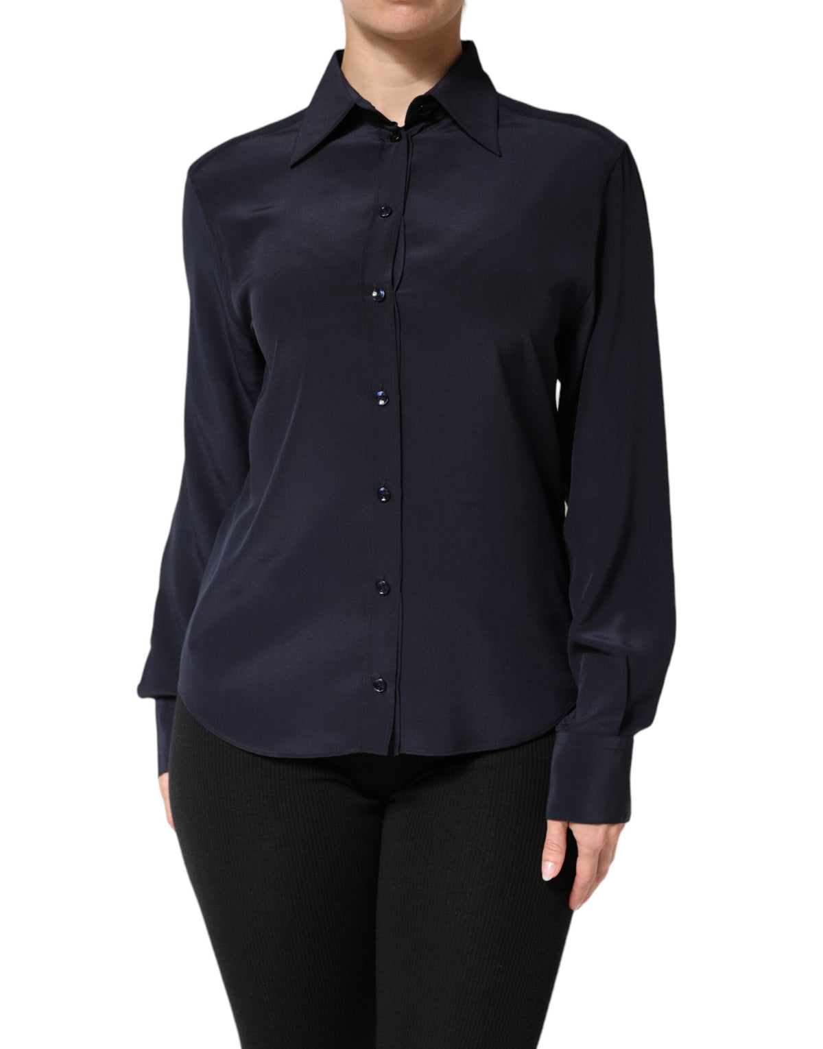 Indulge in the exquisite Dolce & Gabbana Blue Collared Long Sleeves Dress Shirt Top, a timeless piece crafted in Italy, embodying luxury and refined elegance for the discerning individual.