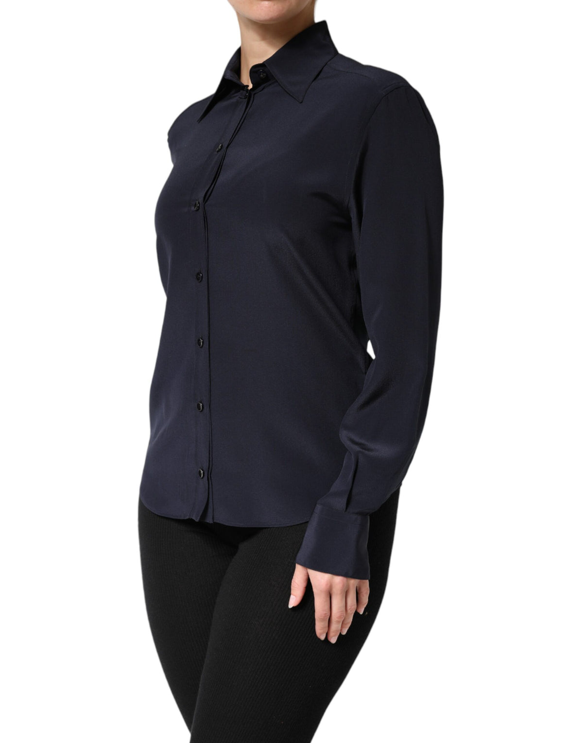 Elevate your wardrobe with the Dolce & Gabbana Blue Collared Long Sleeves Dress Shirt Top, a testament to Italian craftsmanship and timeless luxury, perfect for the discerning individual.