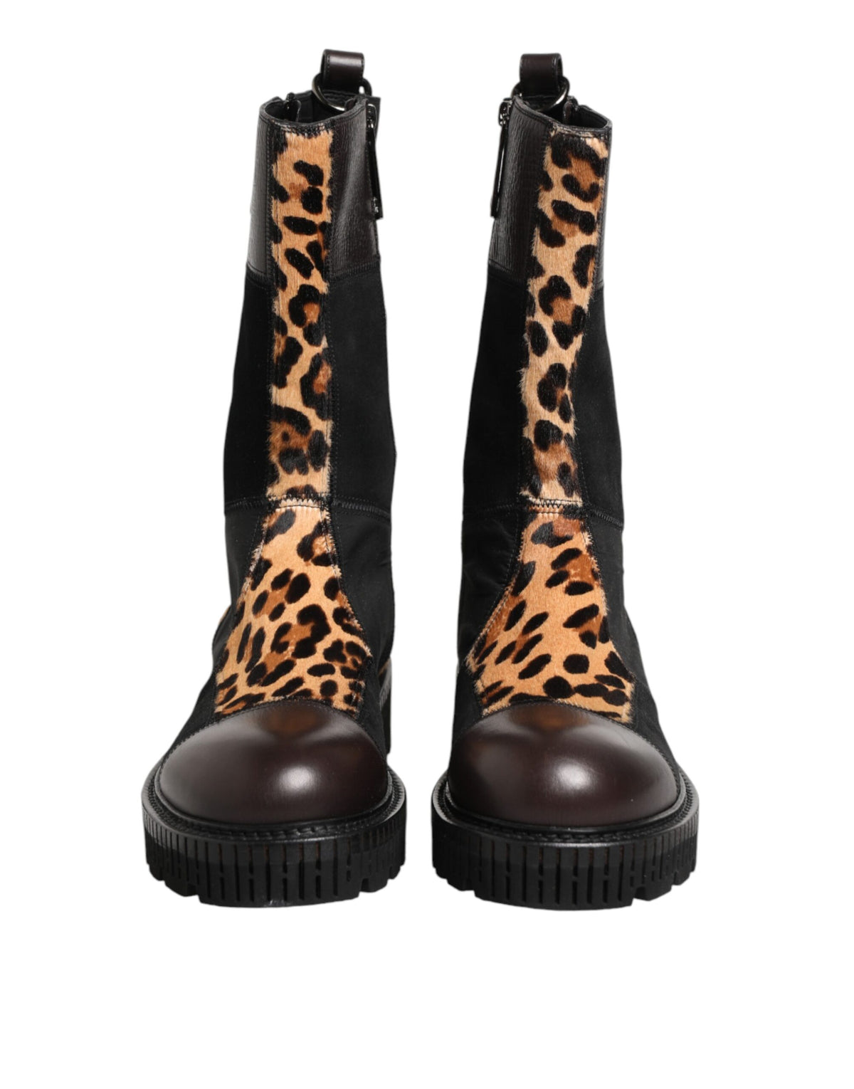 Elevate your style with Dolce & Gabbana's Multicolor Leopard Mid Calf Boots, crafted from luxurious crocodile and calf leather, embodying timeless elegance and bold sophistication.