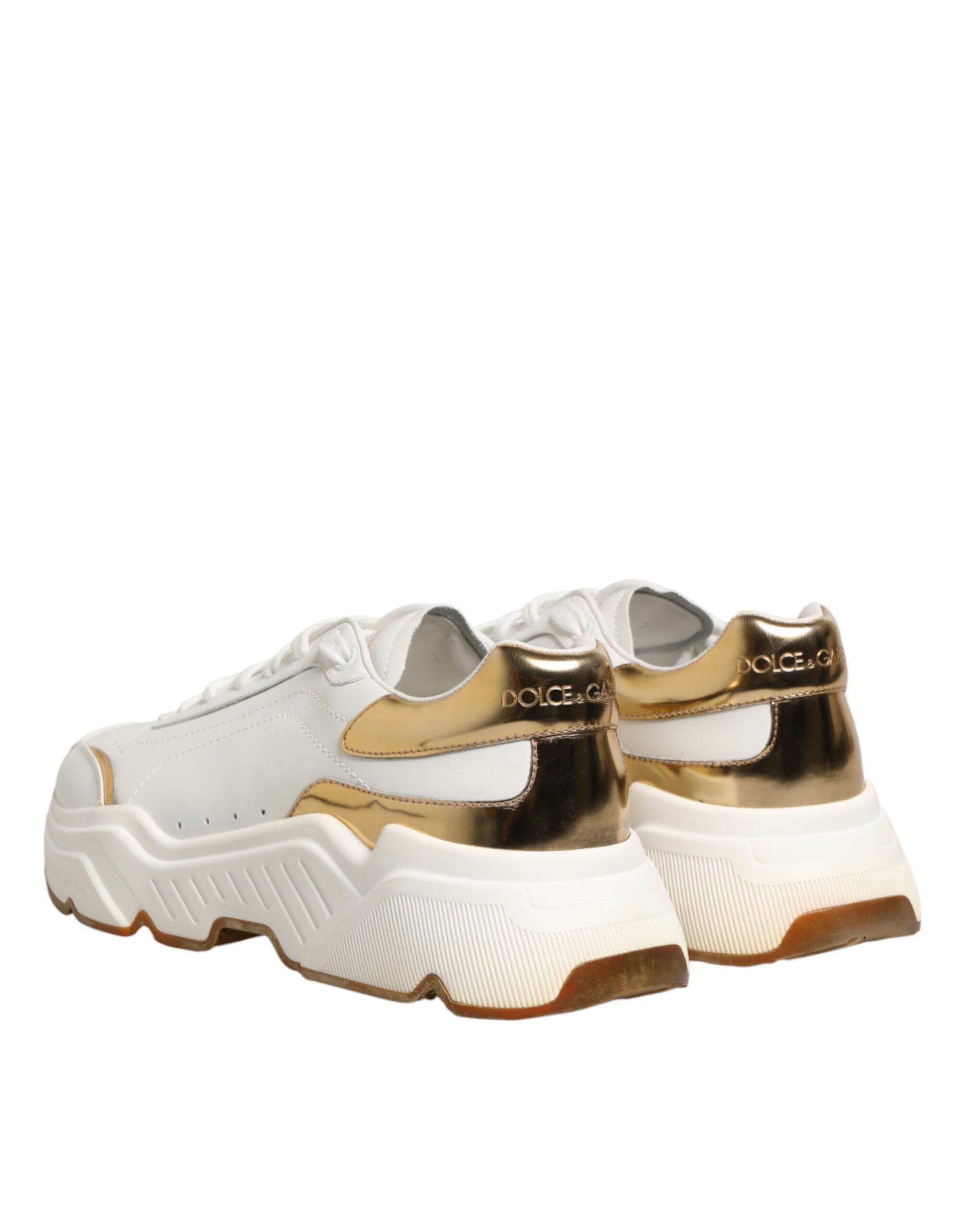 Dolce & Gabbana White Gold Daymaster Low Top Sneakers Shoes