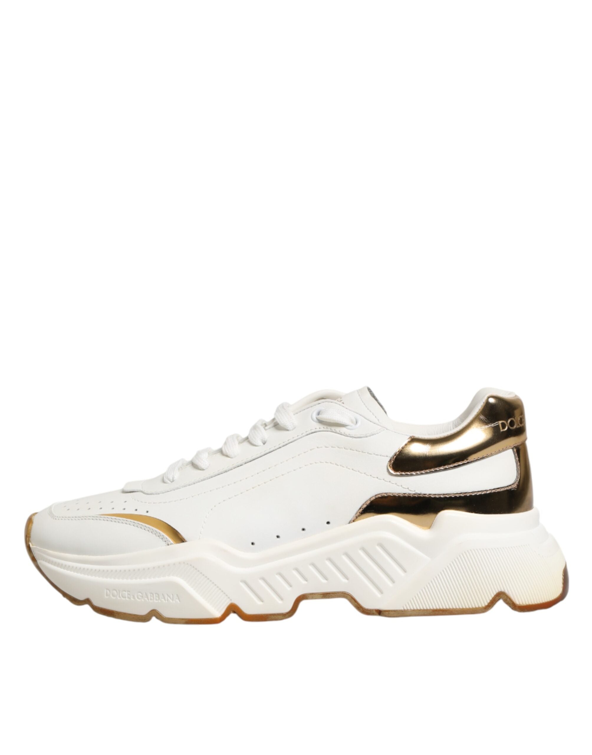 Dolce & Gabbana White Gold Daymaster Low Top Sneakers Shoes