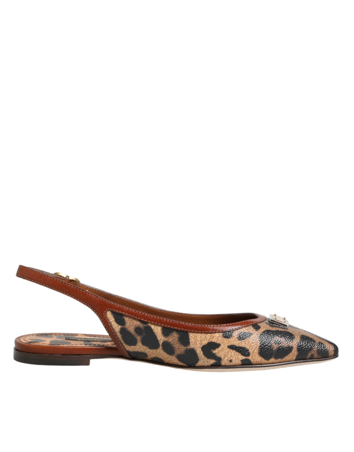 Indulge in the exquisite Dolce & Gabbana Brown Leopard Slingback Flats, where luxurious craftsmanship meets timeless elegance, perfect for any discerning wardrobe.