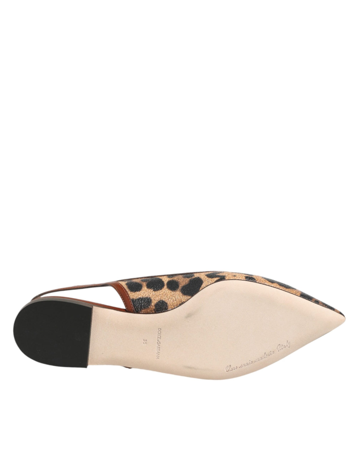 Indulge in the exquisite Dolce & Gabbana Brown Leopard Slingback Flats, where luxurious materials meet unparalleled craftsmanship, perfect for the discerning individual.