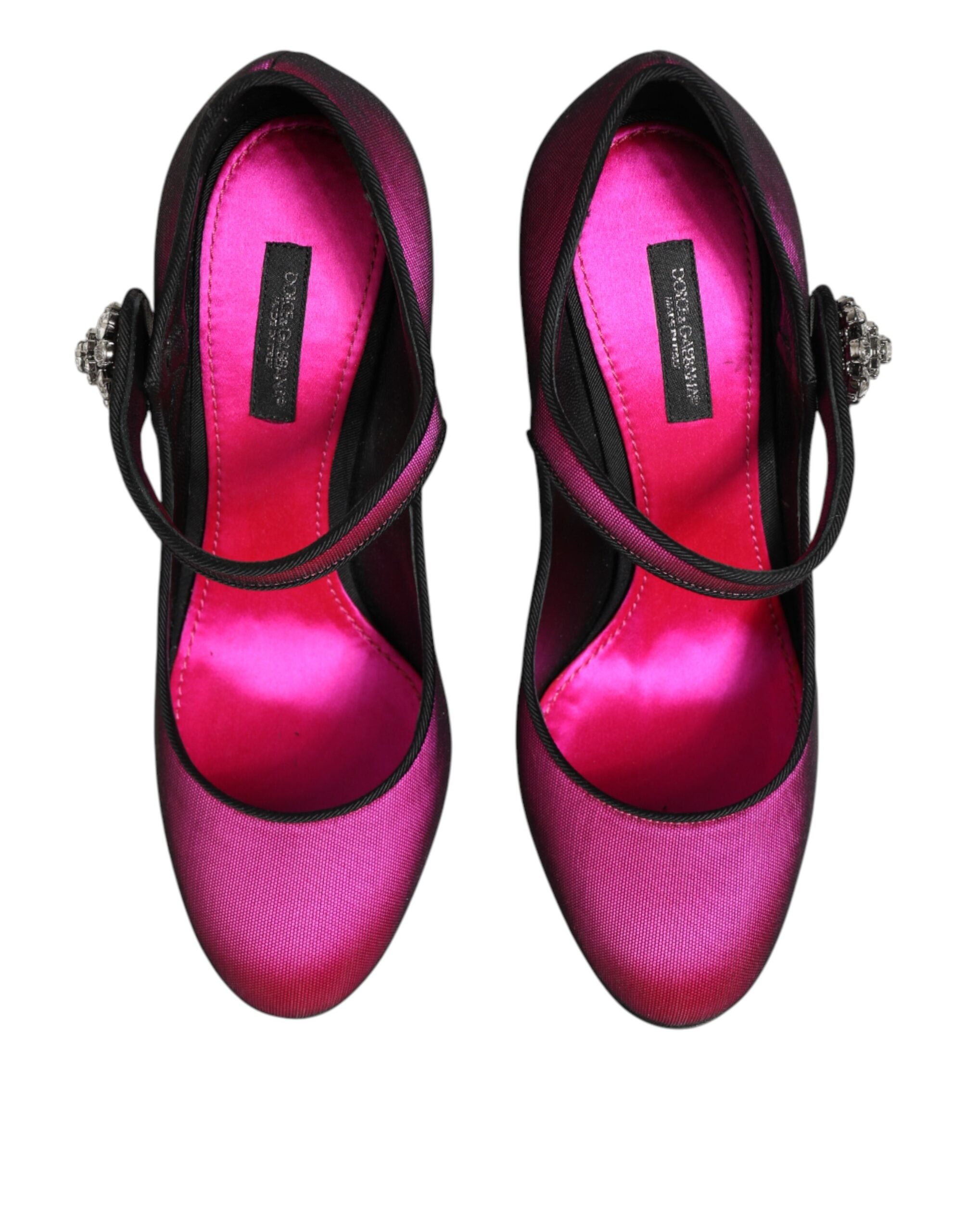 Dolce & Gabbana Pink Strass Mary Janes Heels Pumps Shoes