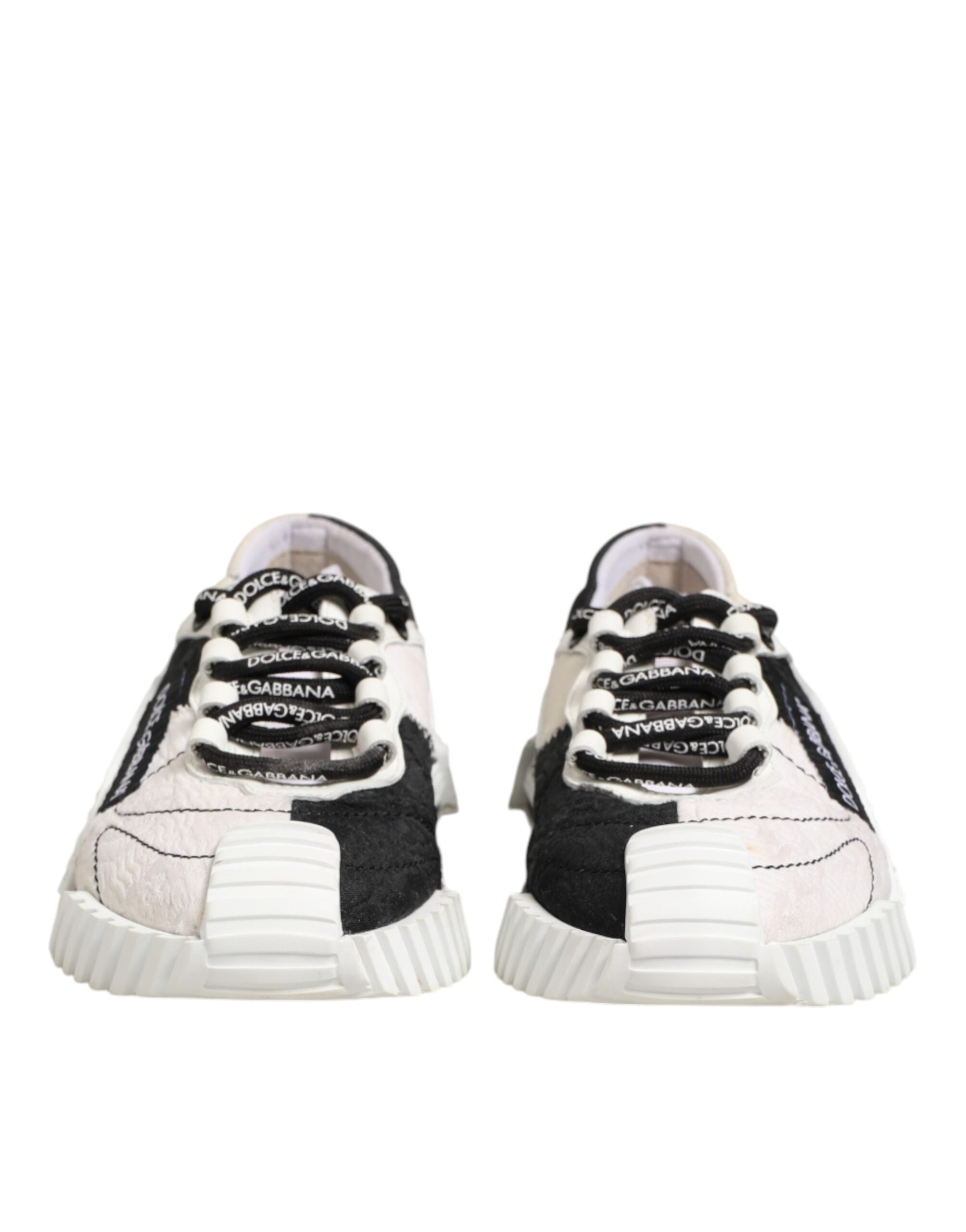 Dolce & Gabbana White Black Leather NS1 Sneaker Shoes