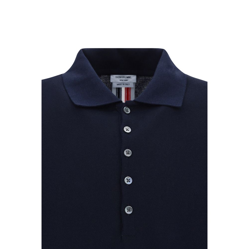Thom Browne Blue Cotton Polo Shirt