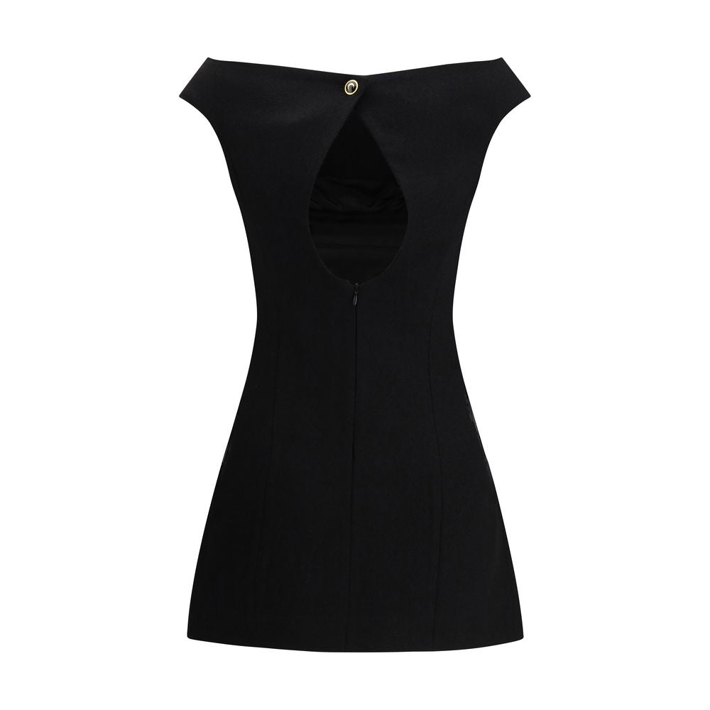 Marine Serre Black Fleece Wool Casual Dress - Timeless Elegance
