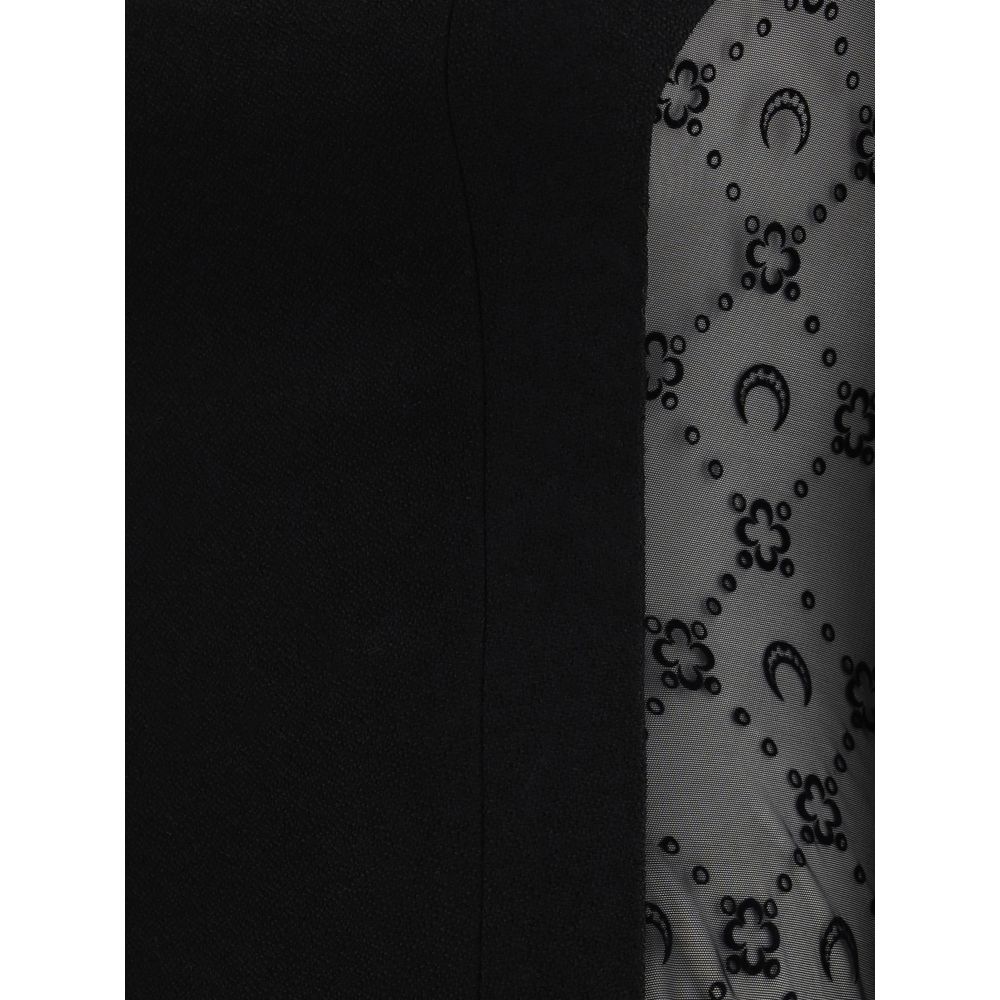 Marine Serre Black Fleece Wool Casual Dress - Timeless Elegance
