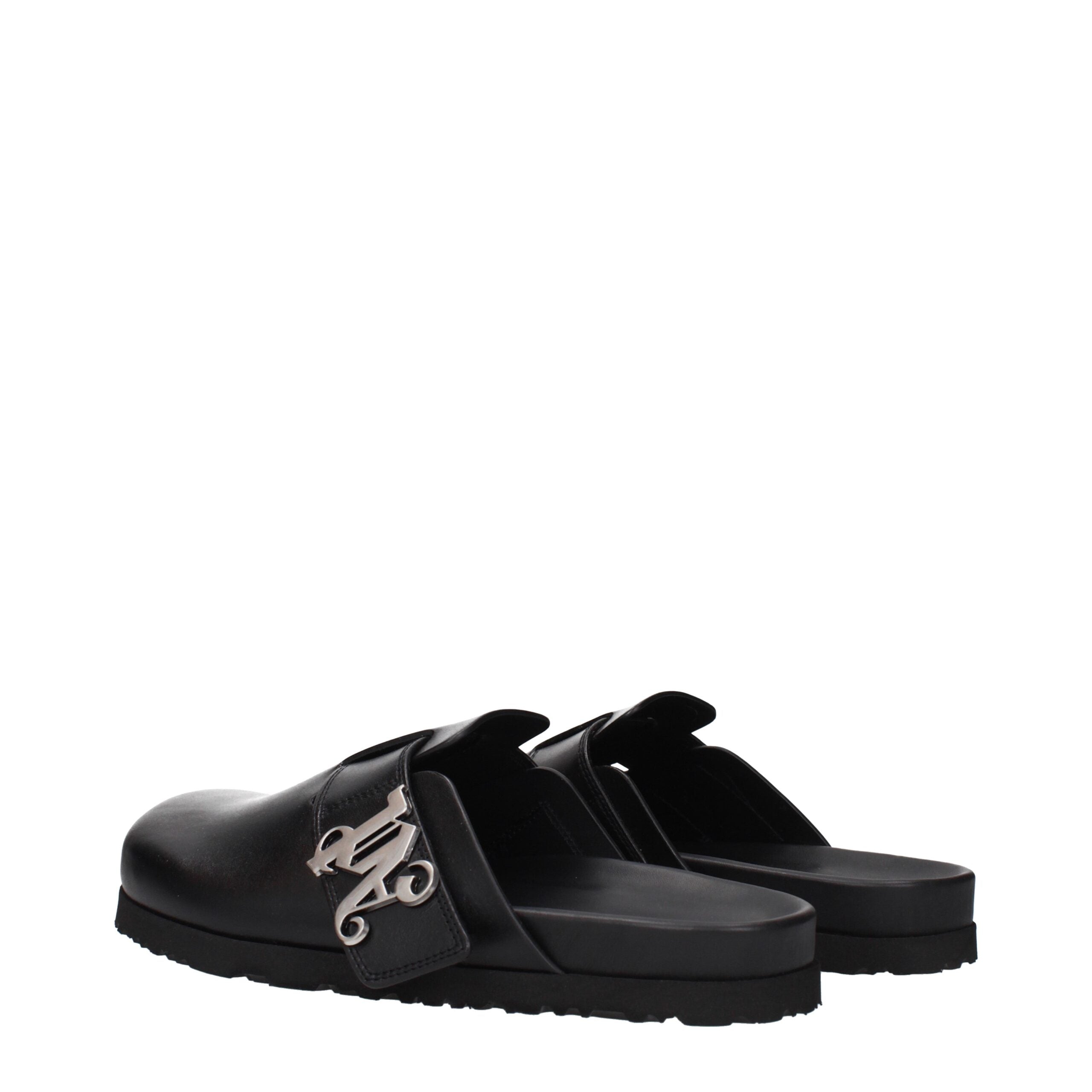 Discover the Palm Angels Black Leather Slippers, where exquisite craftsmanship meets luxurious comfort, elevating your every moment with timeless elegance.