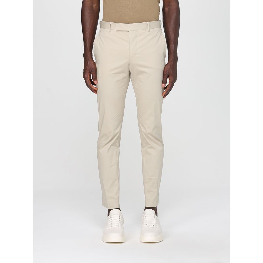 PT Torino Beige Cotton Casual Pants - Timeless Luxury Elegance