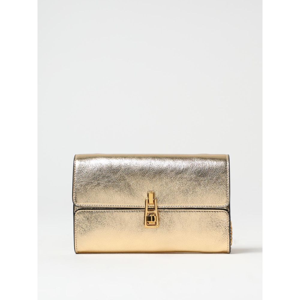 Coccinelle Gold Leather Shoulder Bag - Artisanal Luxury Elegance