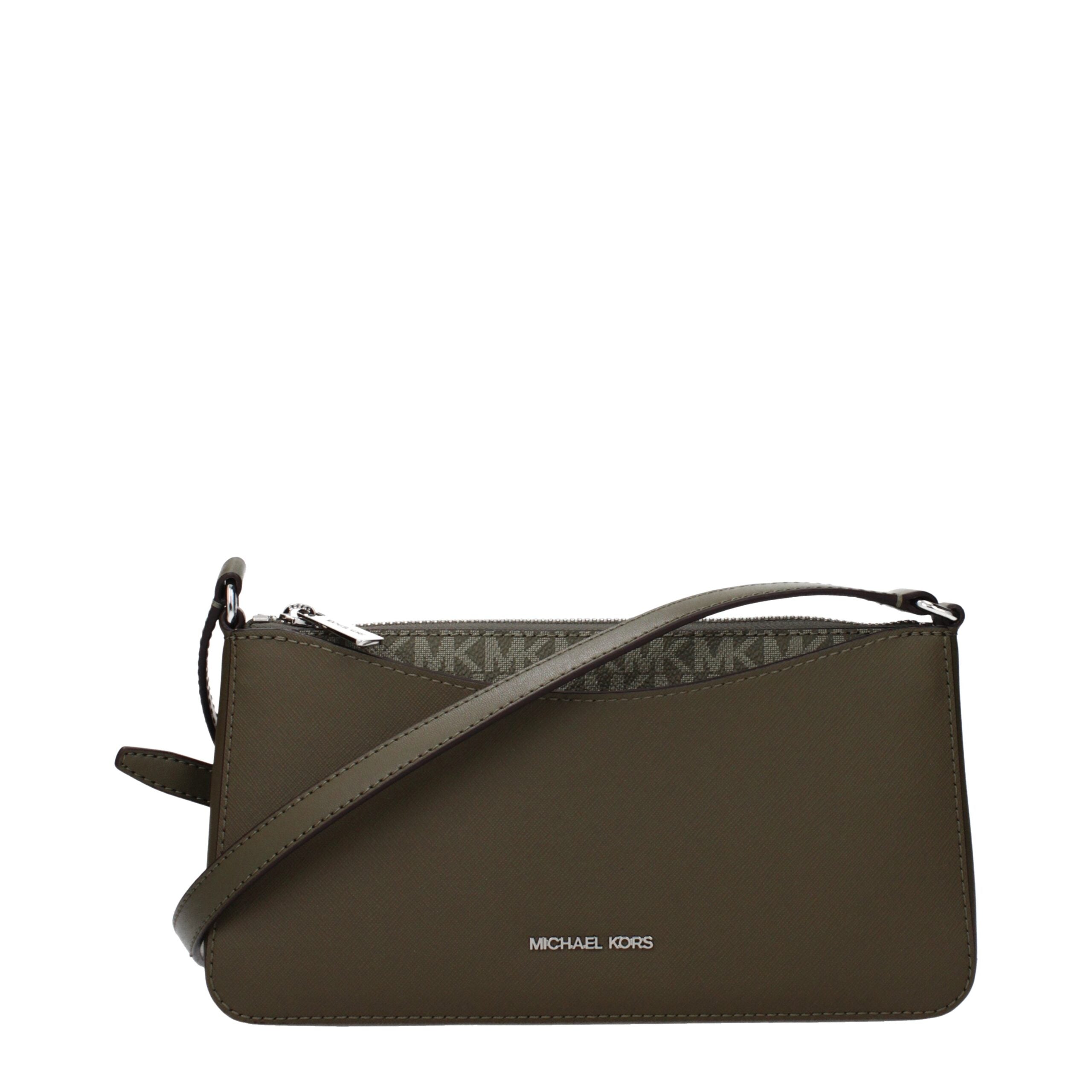 Elevate your style with the Michael Kors Green Fabric Crossbody Bag, a luxurious blend of elegance and functionality, perfect for the discerning individual.