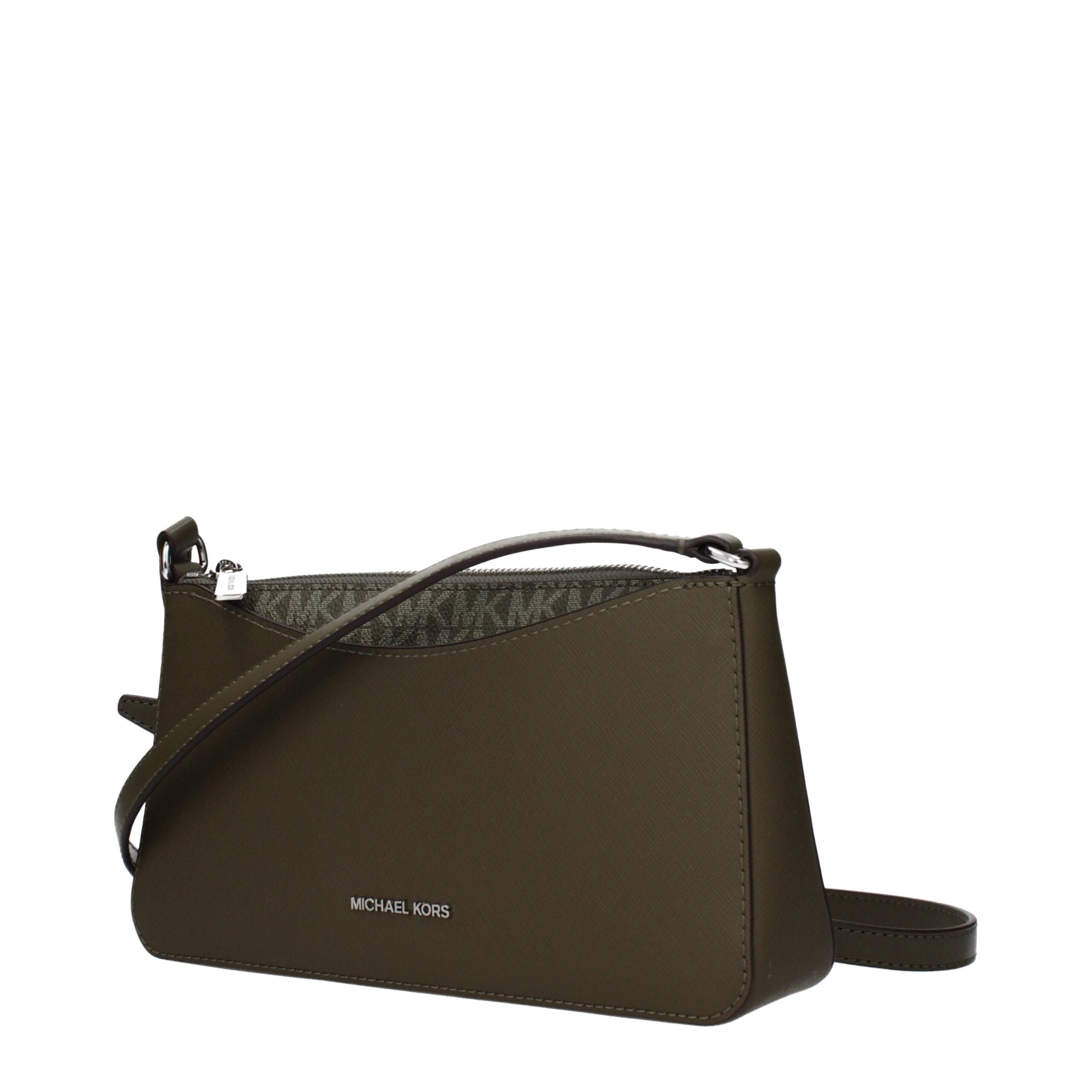 Elevate your style with the Michael Kors Green Fabric Crossbody Bag, a luxurious blend of elegance and functionality, perfect for the discerning individual.