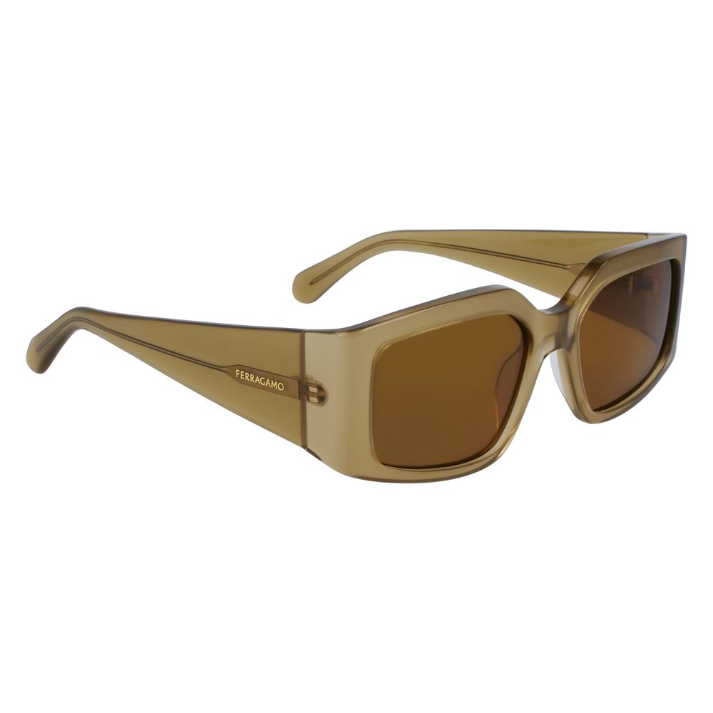 Experience the exquisite craftsmanship of Ferragamo Green Acetate Sunglasses, a timeless accessory that embodies elegance and empowers your unique allure.