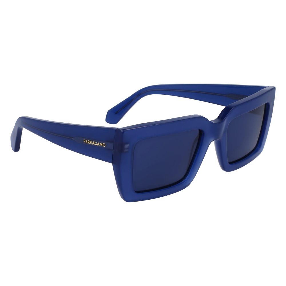 Experience the allure of Ferragamo Blue Acetate Sunglasses, where exquisite Italian craftsmanship meets timeless elegance, elevating your style to new heights.