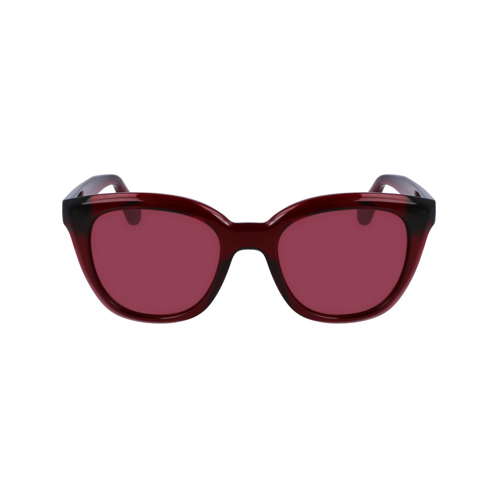 Indulge in the exquisite craftsmanship of Ferragamo Red Injected Sunglasses, a luxurious statement piece that elevates your allure and complements every outfit.