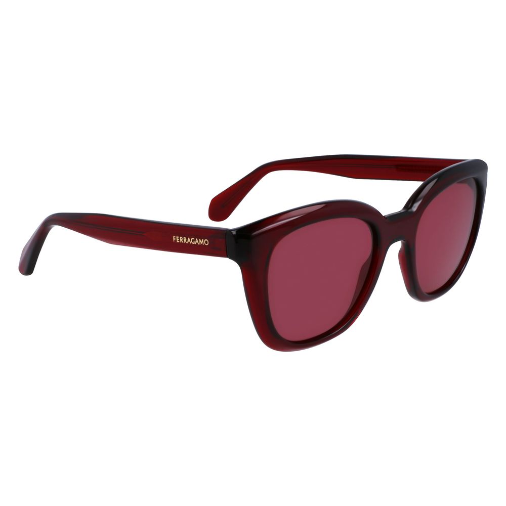 Discover the Ferragamo Red Injected Sunglasses, where exquisite craftsmanship meets bold luxury, elevating your allure and redefining sophistication.