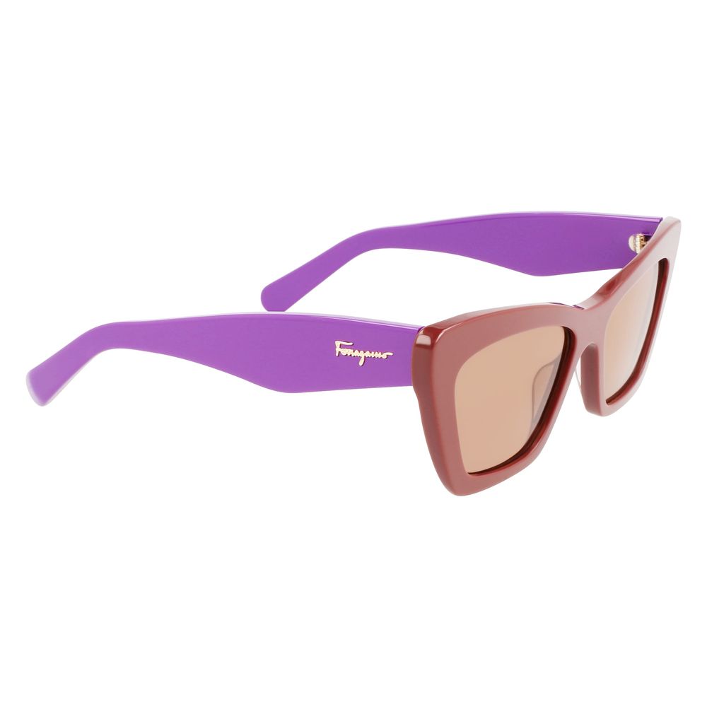 Indulge in the Ferragamo Brown Acetate Sunglasses, a timeless blend of exquisite craftsmanship and luxurious elegance, perfect for elevating any ensemble.